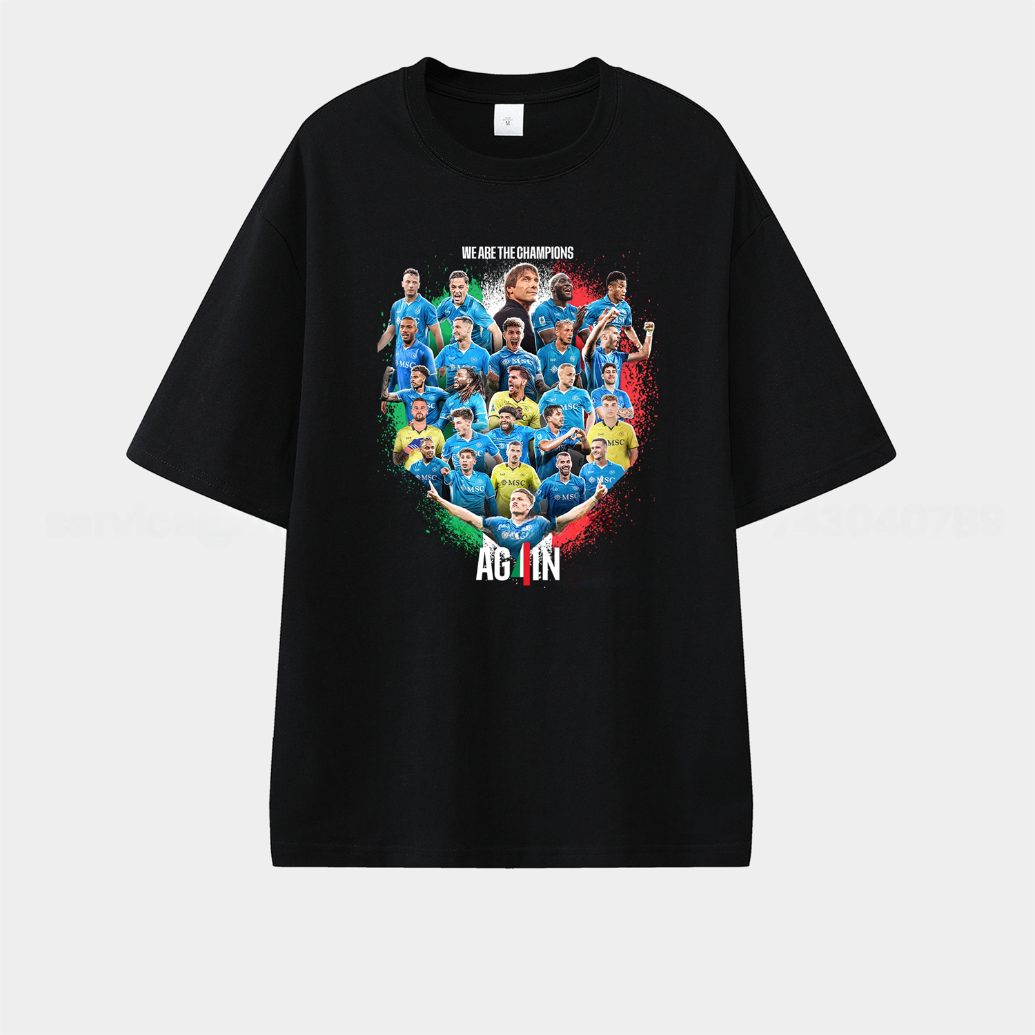 Napoli AG4IN 2025 We Are The Campion Unisex Pure Cotton T-shirt - JerseysGala