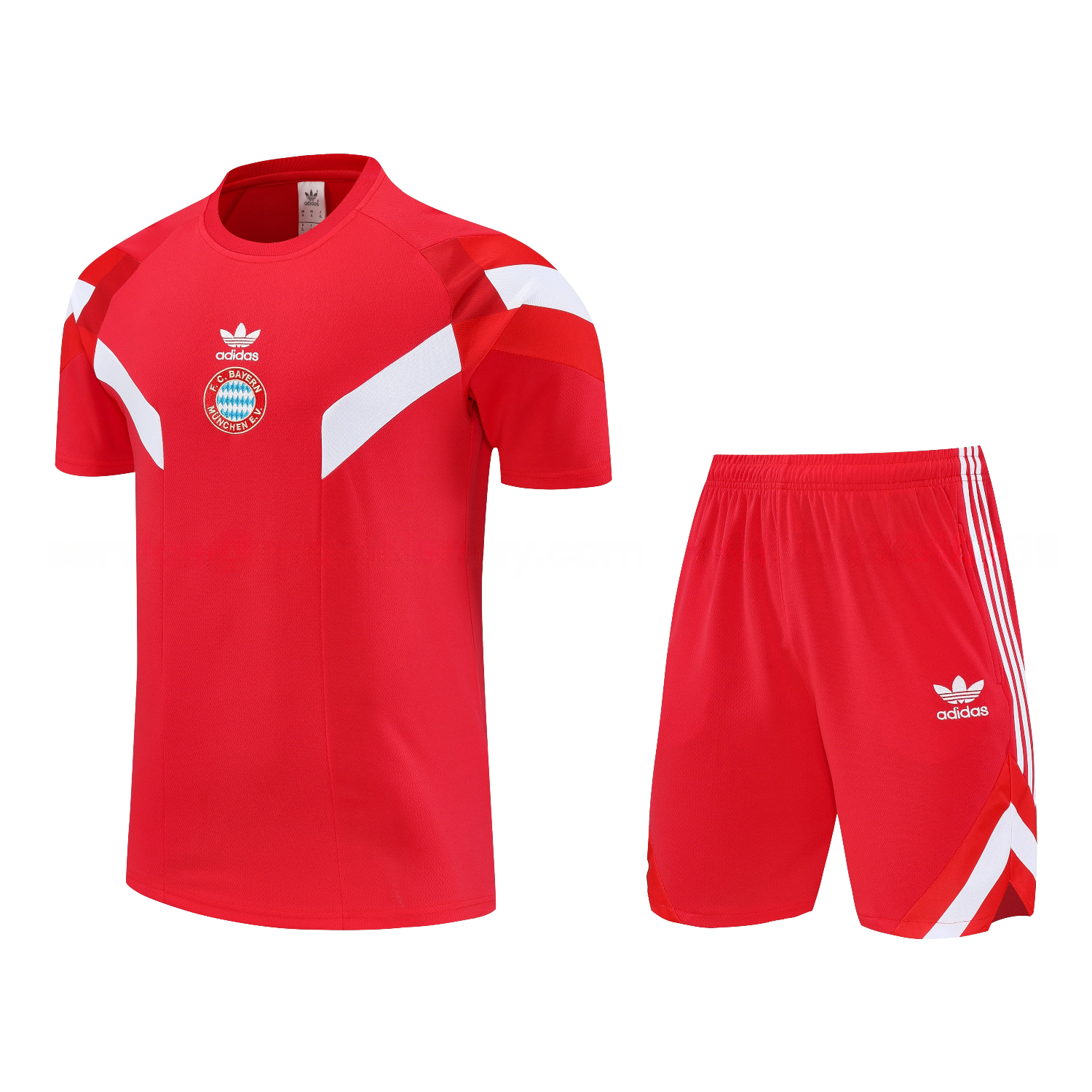 Bayern Munich 25-26 Short-Sleeve Training Set - Red Top & Red Shorts - JerseysGala
