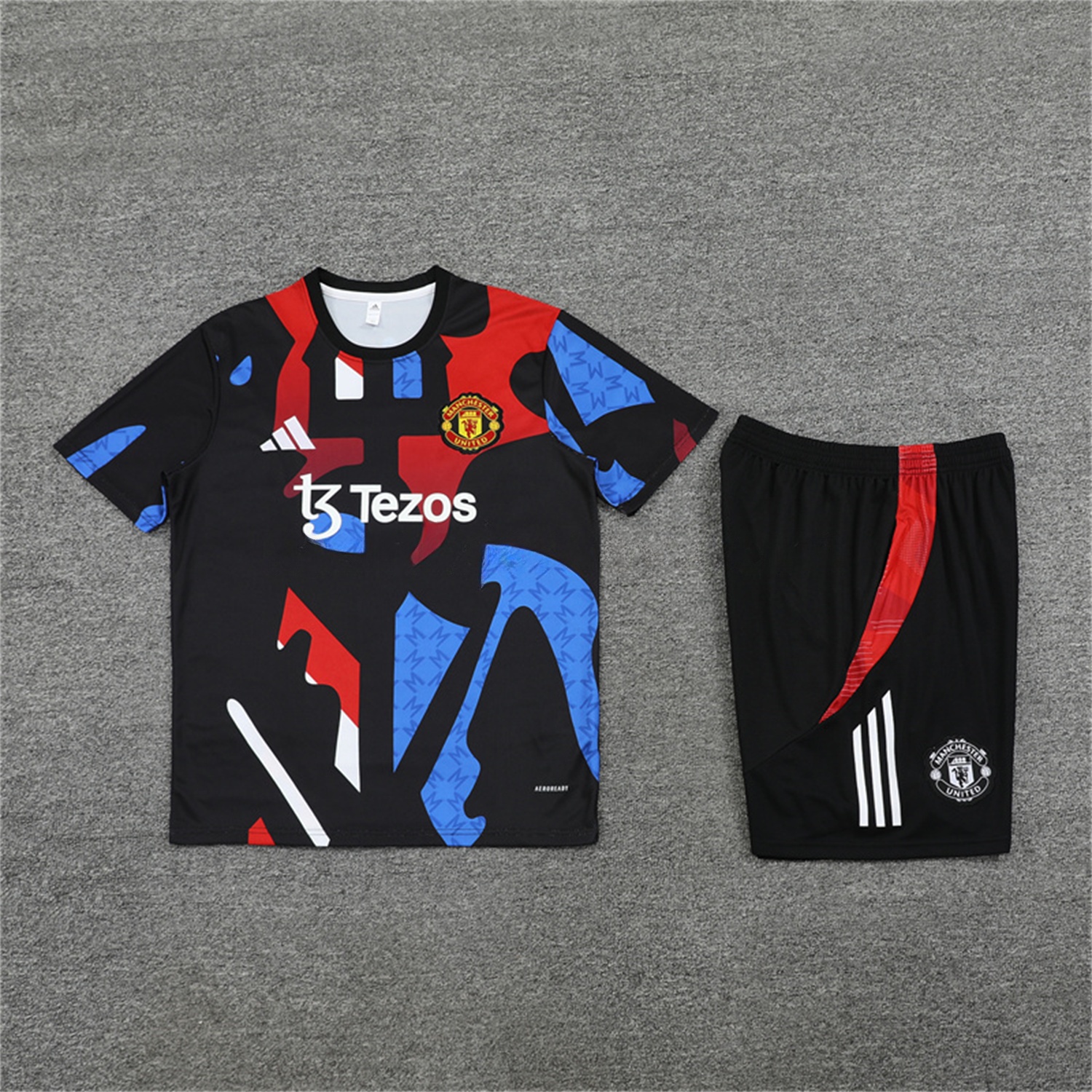 Manchester United 24-25 Pre-Match Kids Short-Sleeve Training Set - Camouflage - JerseysGala
