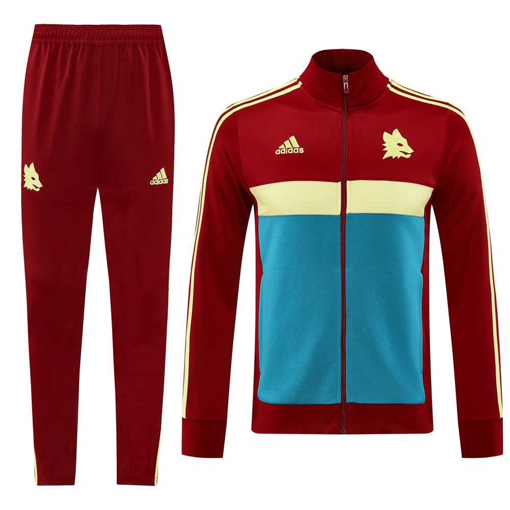 Roma 24-25 Vintage Jacket Training Tracksuit - Red - JerseysGala