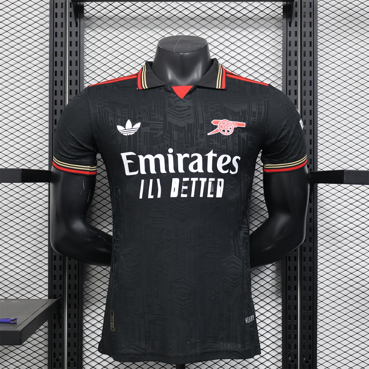 Arsenal 25-26 Black POLO Throwback Trefoil Jersey - Player Version - JerseysGala