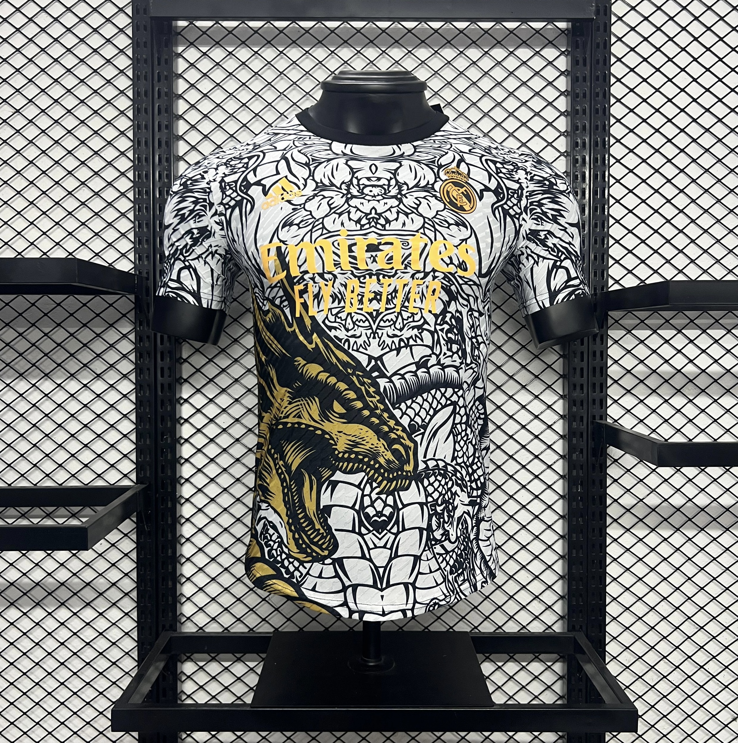 Real Madrid 24-25 Yellow Dragon Special Edition White Jersey - Player Version - JerseysGala