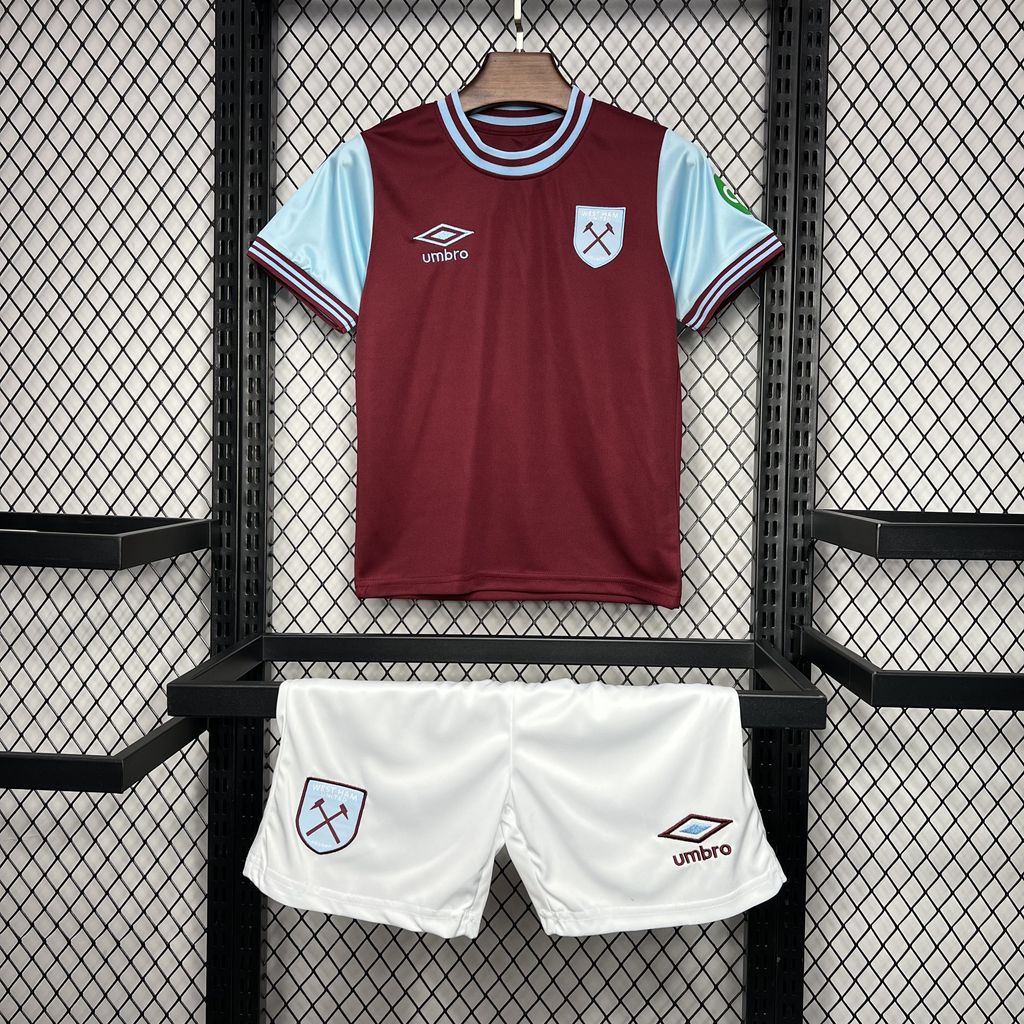 West Ham United 24-25 Home Stadium Kids Kit - JerseysGala