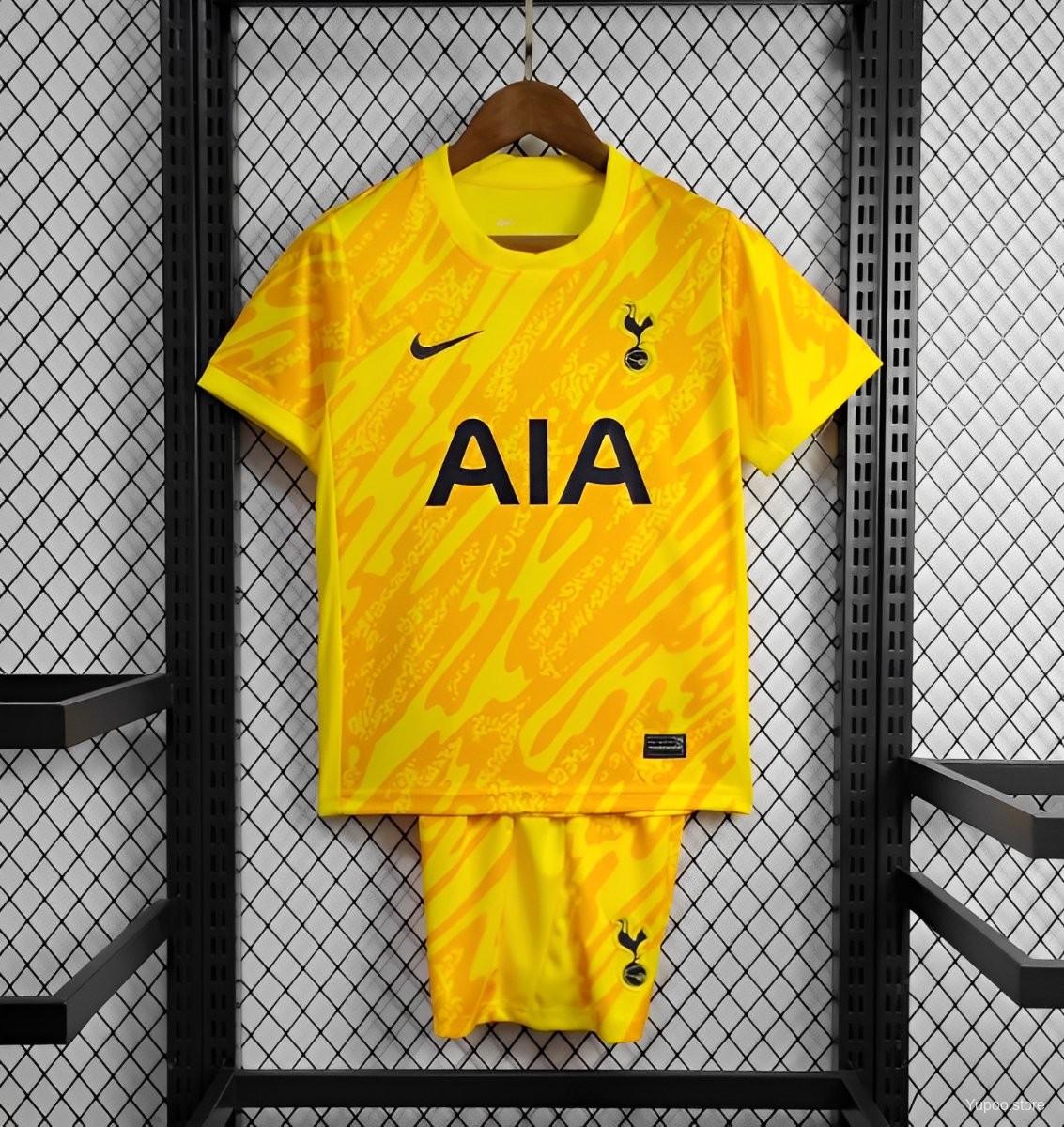 Tottenham Hotspur 24-25 Yellow Goalkeeper Kids Kit - JerseysGala
