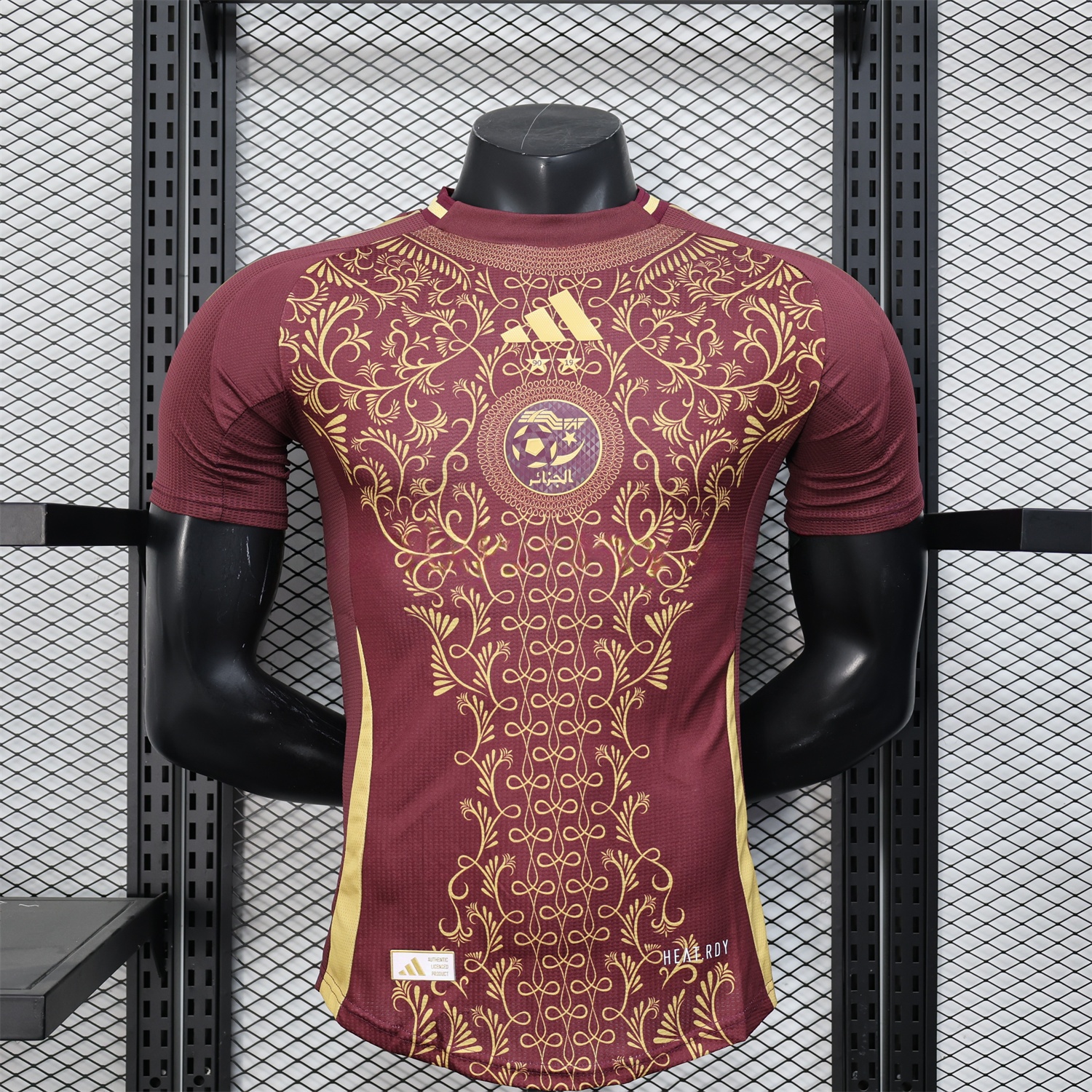 Algeria 25-26 Burgundy Jersey with Chest Pattern Decoration - Player Version - JerseysGala