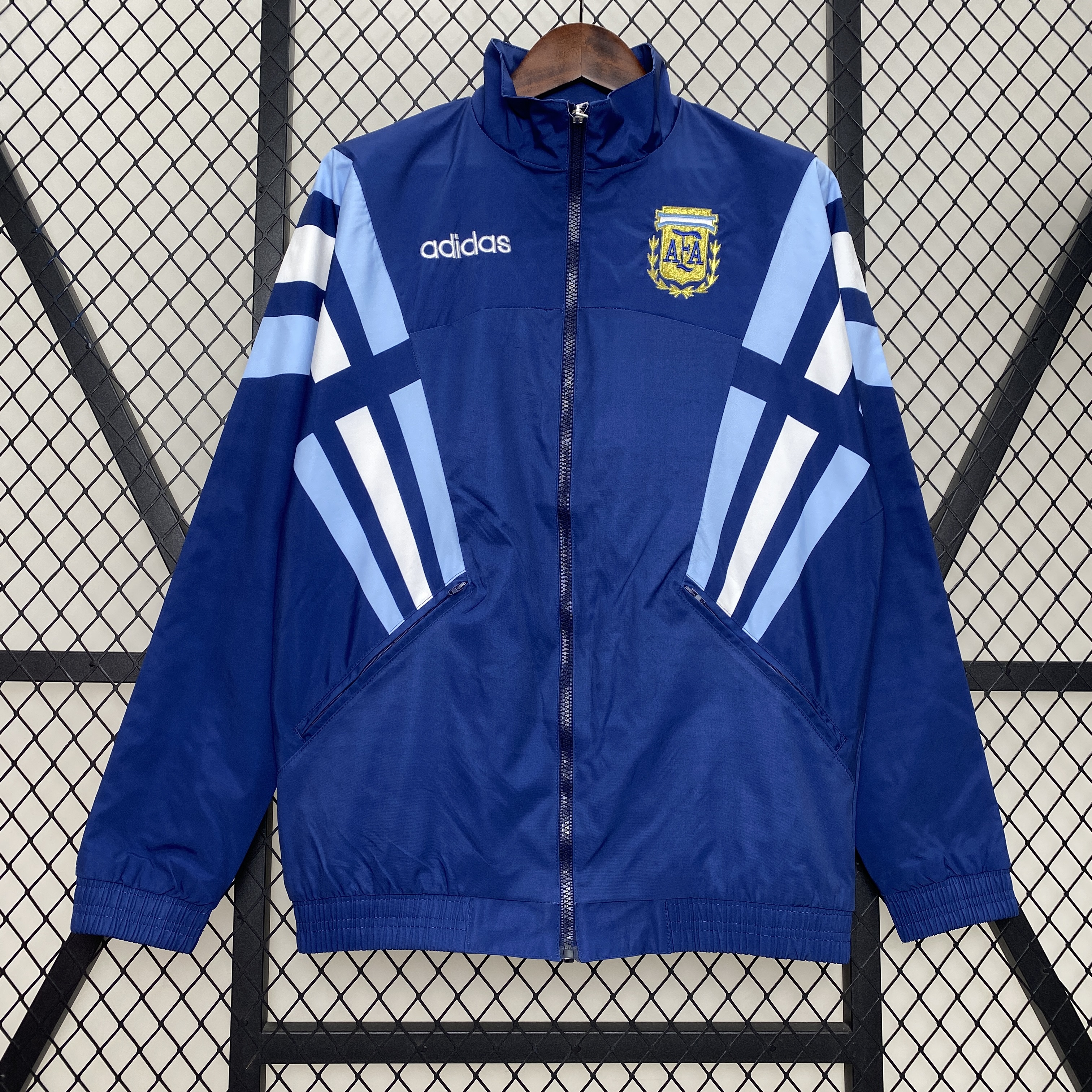 Argentina 24-25 Throwback Windbreaker Jacket - Blue - JerseysGala