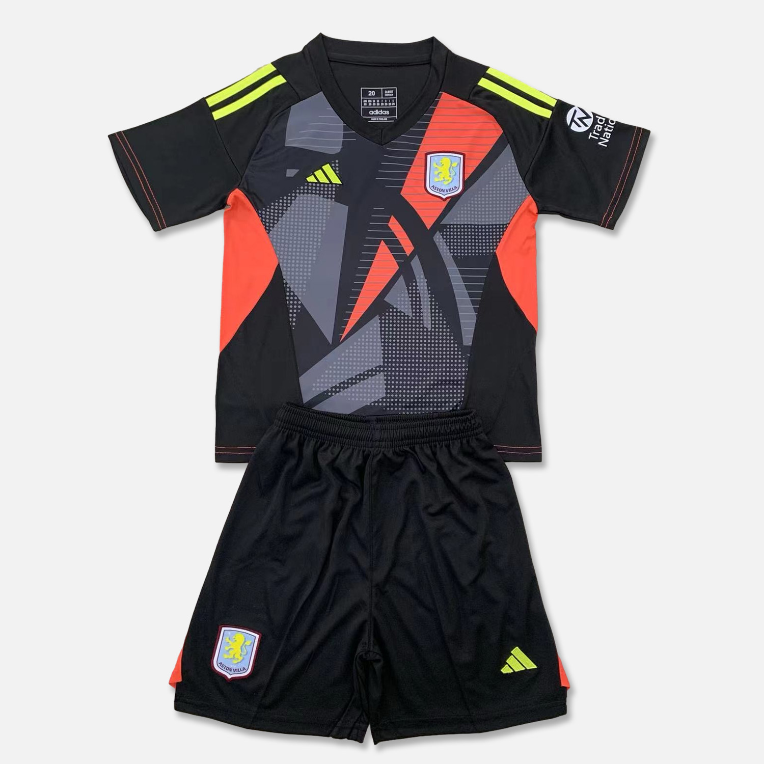 Aston Villa 24-25 Black Goalkeeper Kids Kit - JerseysGala