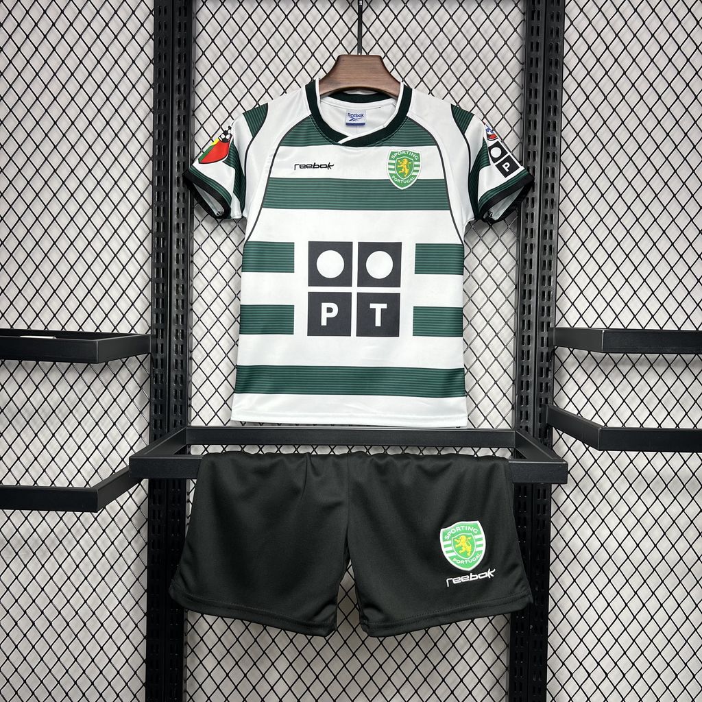 Retro Sporting CP 2001-03 Home Stadium Kids Kit - JerseysGala