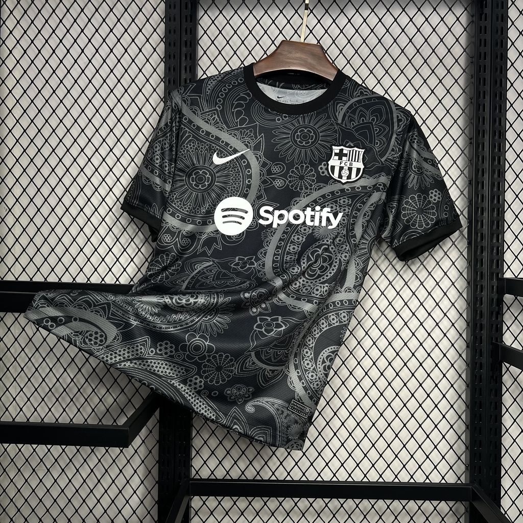 B.A.R.S.A 24-25 Black Grey Pattern Jersey - Fans Version - JerseysGala