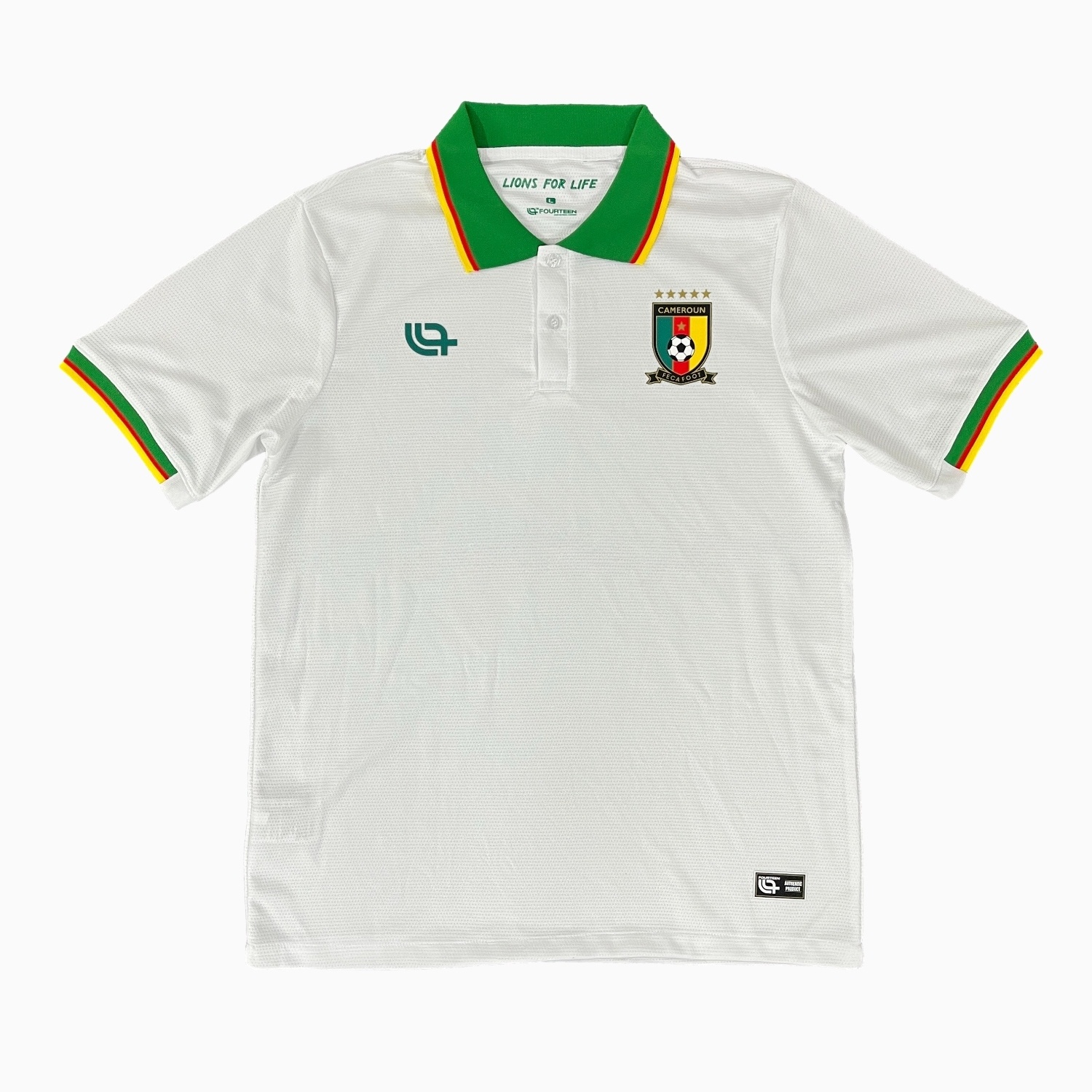 Cameroon 25-26 White Polo Training Jersey - Fans Version - JerseysGala