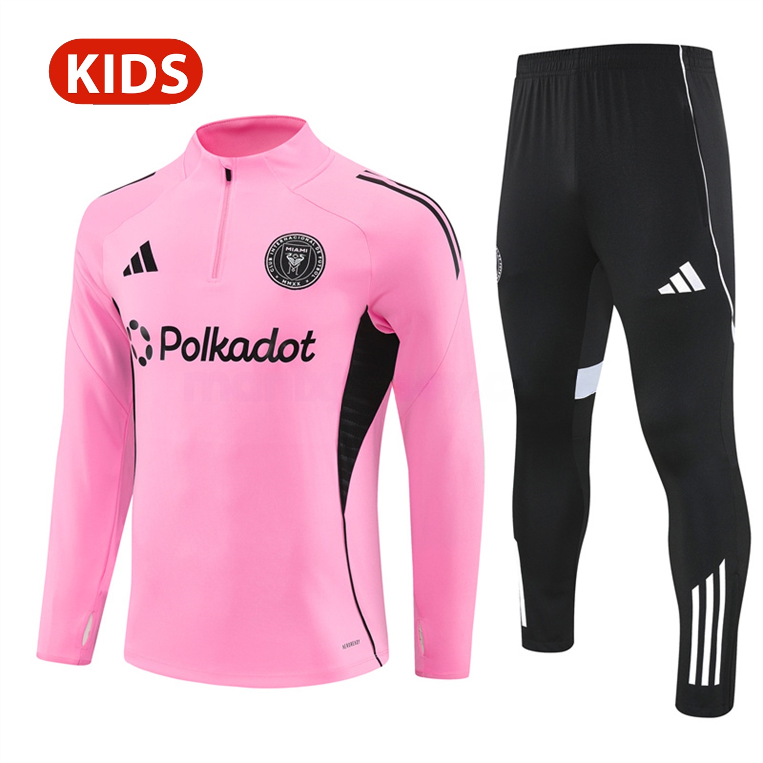 INT M.A.M 25-26 Kid Long Sleeves Training Set - Pink Top & Black Pants - JerseysGala