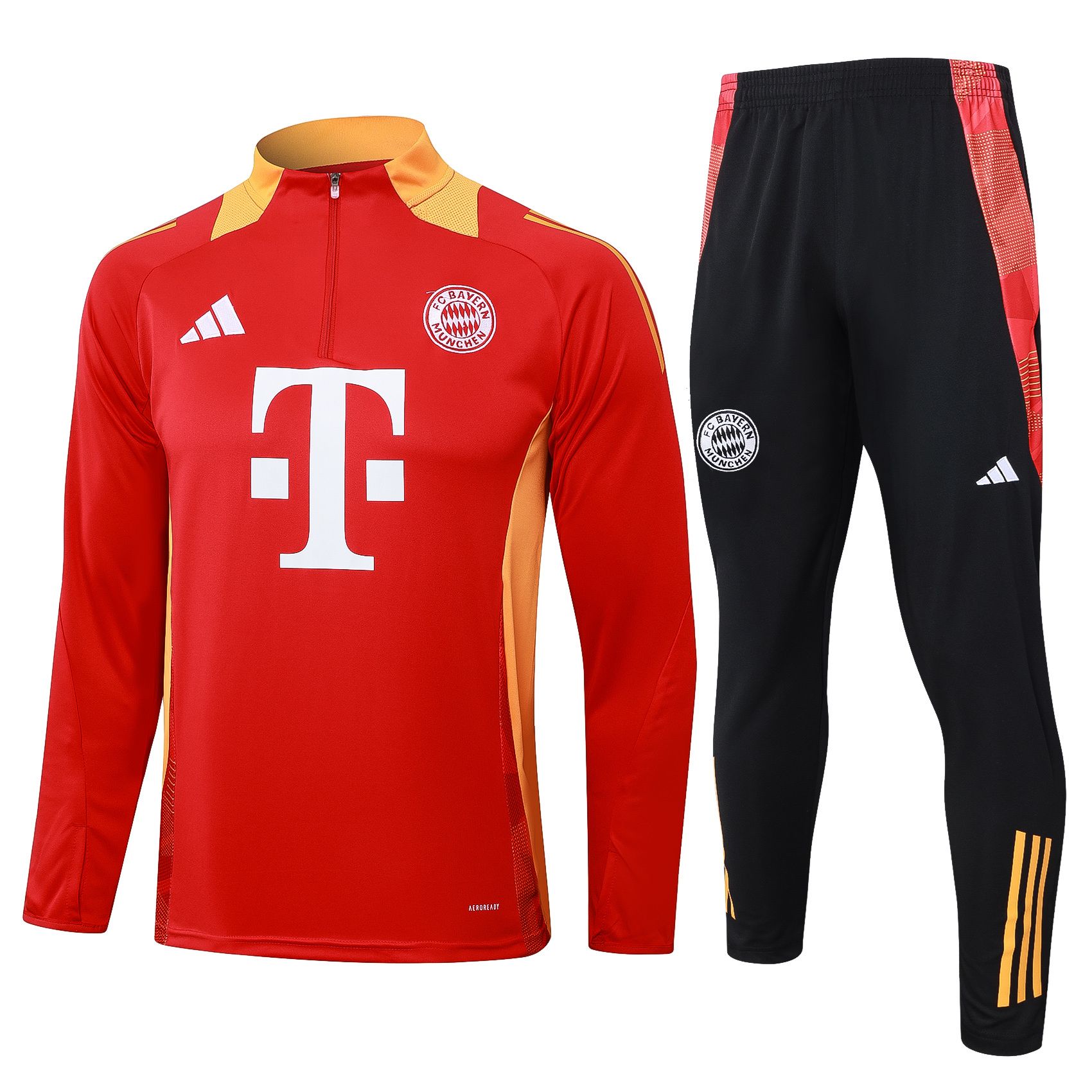 Bayern Munich 24-25 Long Sleeve Training Set with Big Logo - Red - JerseysGala