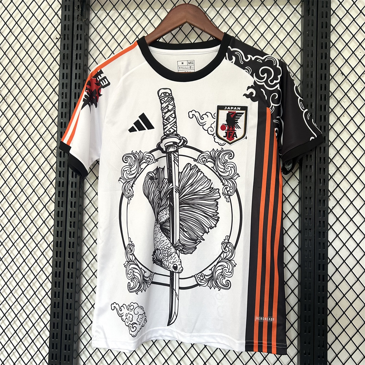 Japan 25-26 Betta Fish And Samurai Sword White Special Jersey - Fans Version - JerseysGala