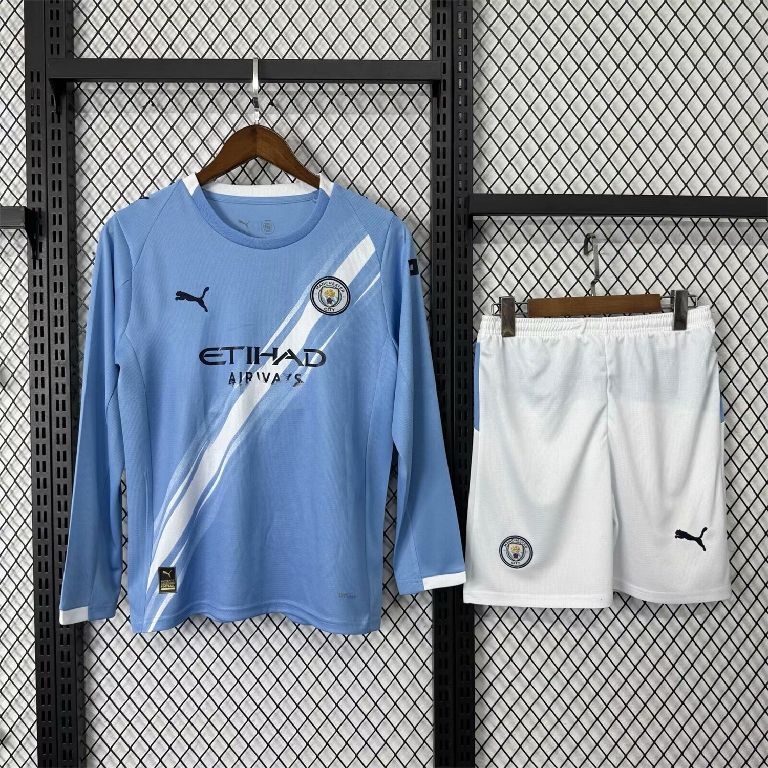 Manchester City 25-26 Home Long Sleeves Kids Kit - JerseysGala