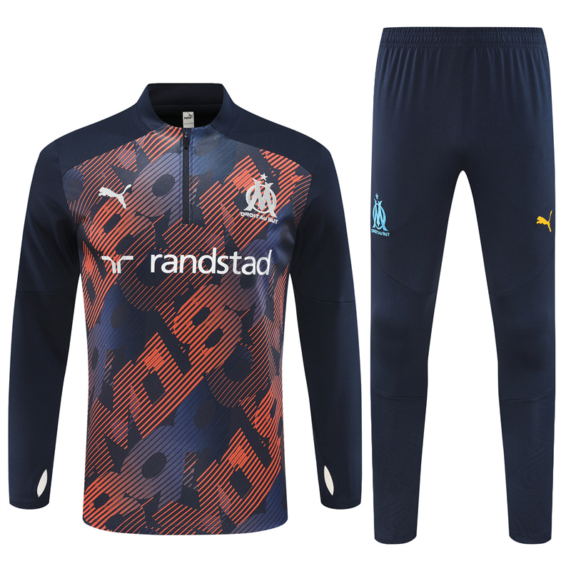 Marseille 24-25 Kids Long Sleeve Training Set - Camo - JerseysGala