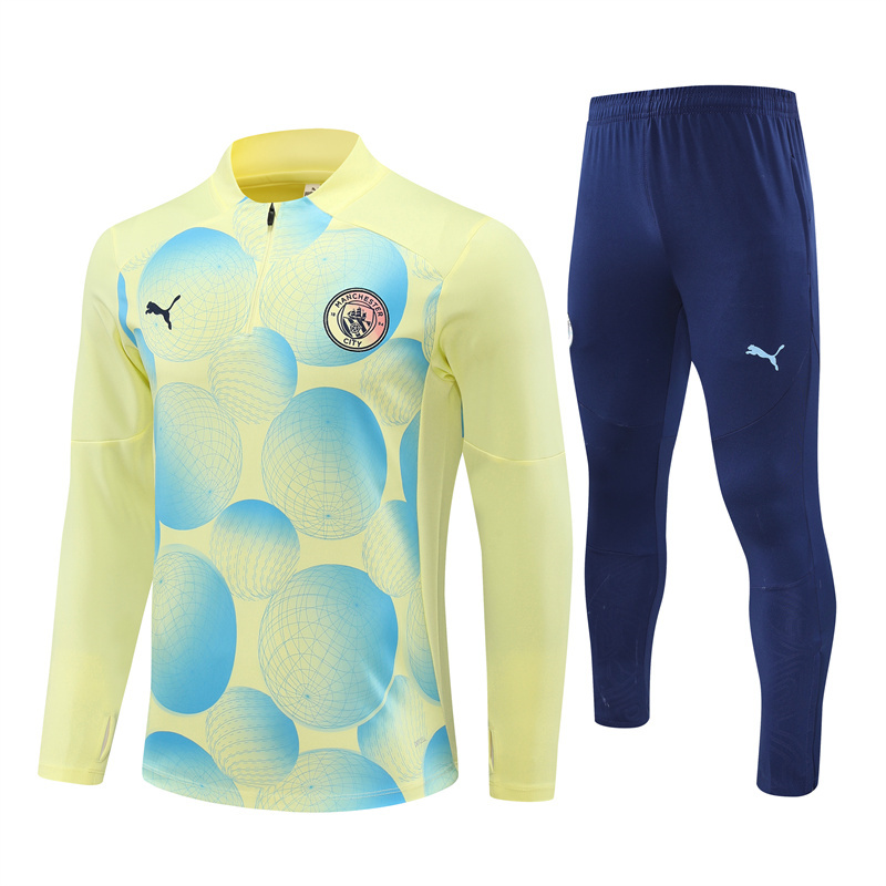 Manchester City 24-25 Long Sleeve Training Set - Yellow Camouflage - JerseysGala