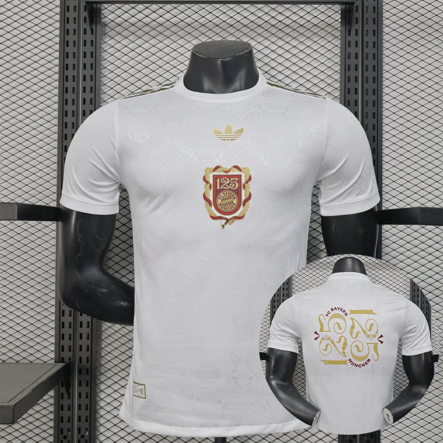 Bayern Munich 2025 White 125th Anniversary Jersey - with 125th Patch on Back - Player Version - JerseysGala