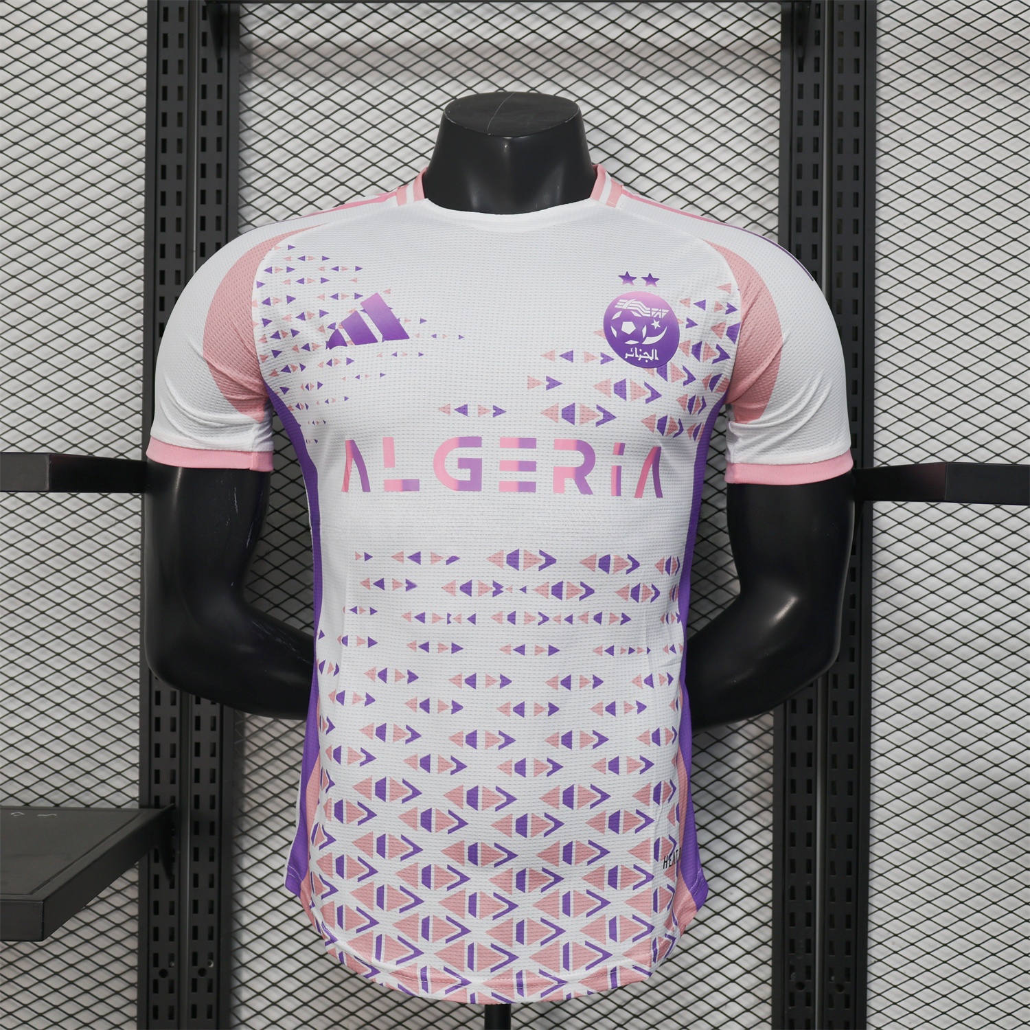 Algeria 25-26 Pink and Purple Triangle Pattern Black Jersey - Player Version - JerseysGala