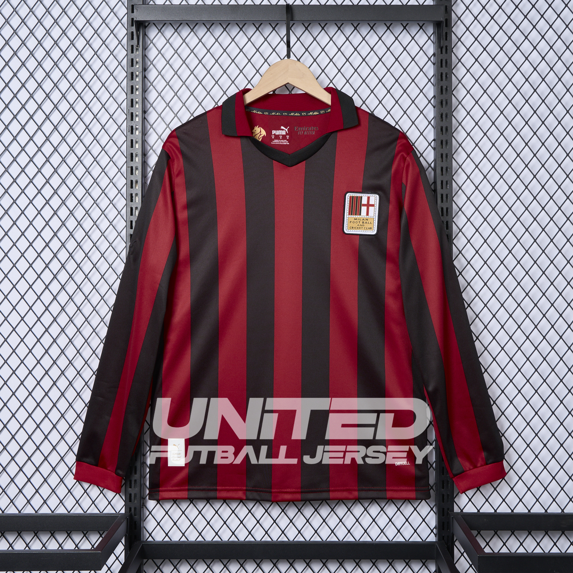 AC Milan 24-25 125th Anniversary Long Sleeves Red Jersey - Fans Version - JerseysGala