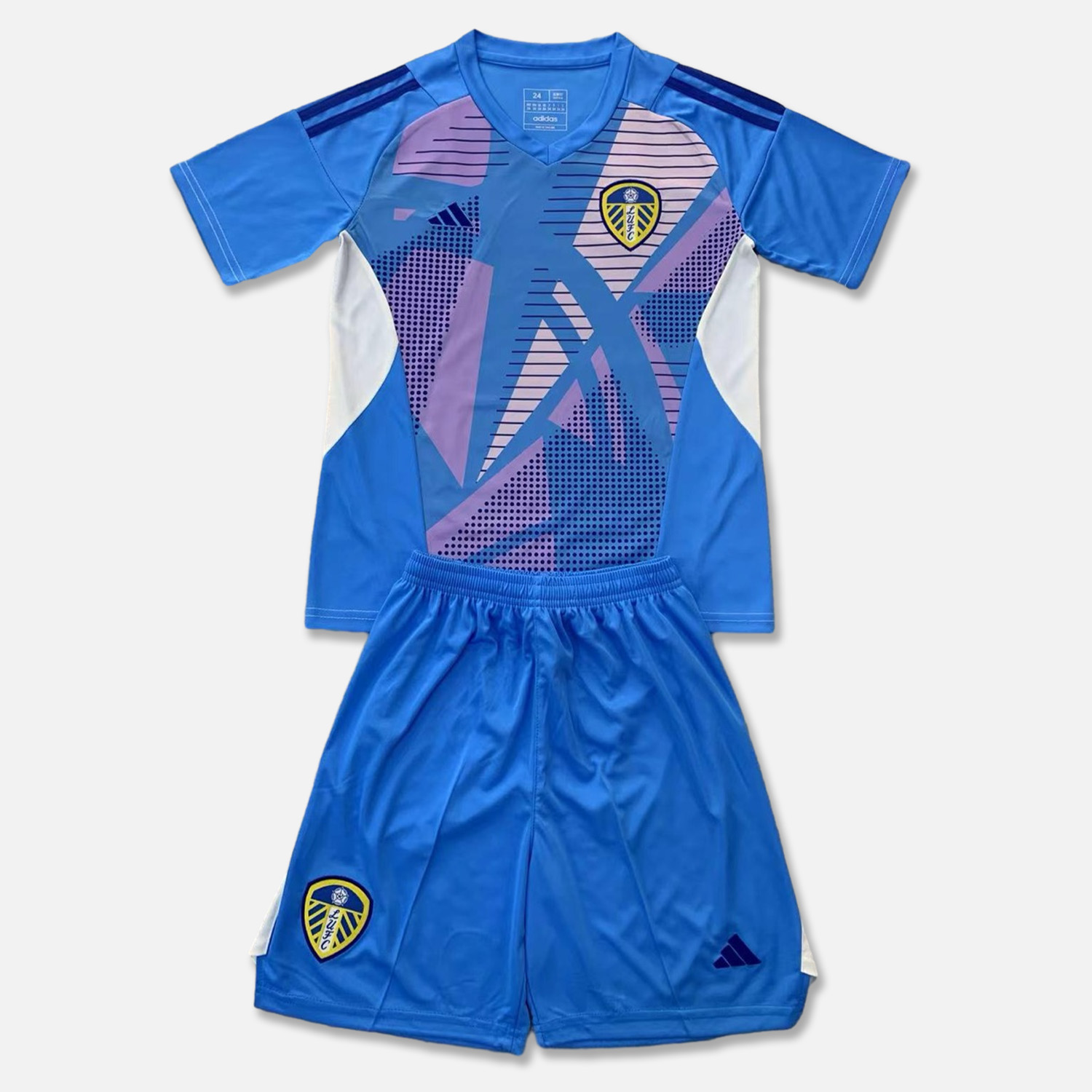Leeds United 24-25 Lake Blue Goalkeeper Kids Kit - JerseysGala