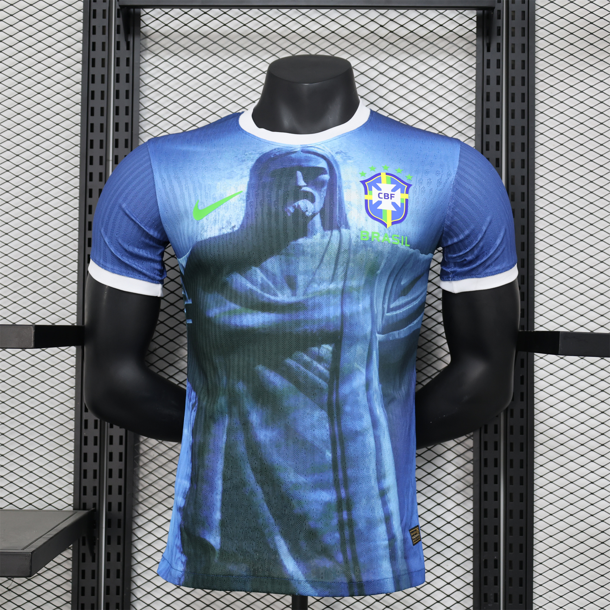 Brazil 2024 Blue Christ the Redeemer Statue Jersey - Player Version - JerseysGala