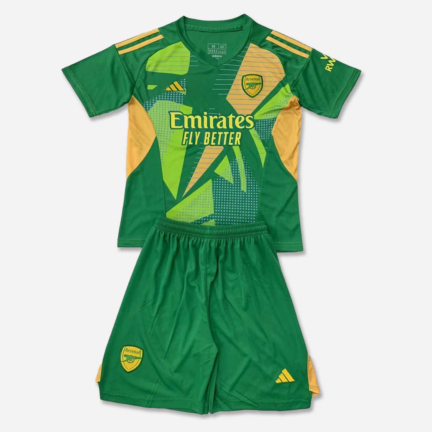 Arsenal 24-25 Fruit Green Goalkeeper Kids Kit - JerseysGala