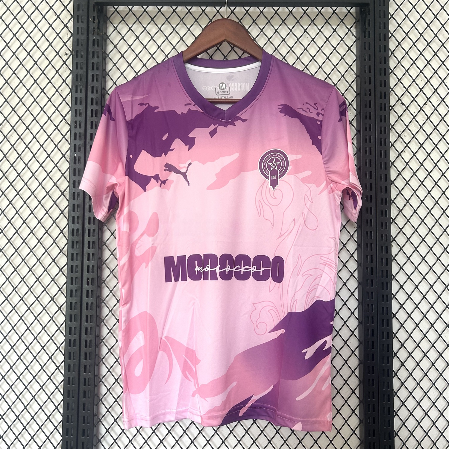 Morocco 25-26 Purple Pattern Pink Training Jersey - Fans Version - JerseysGala