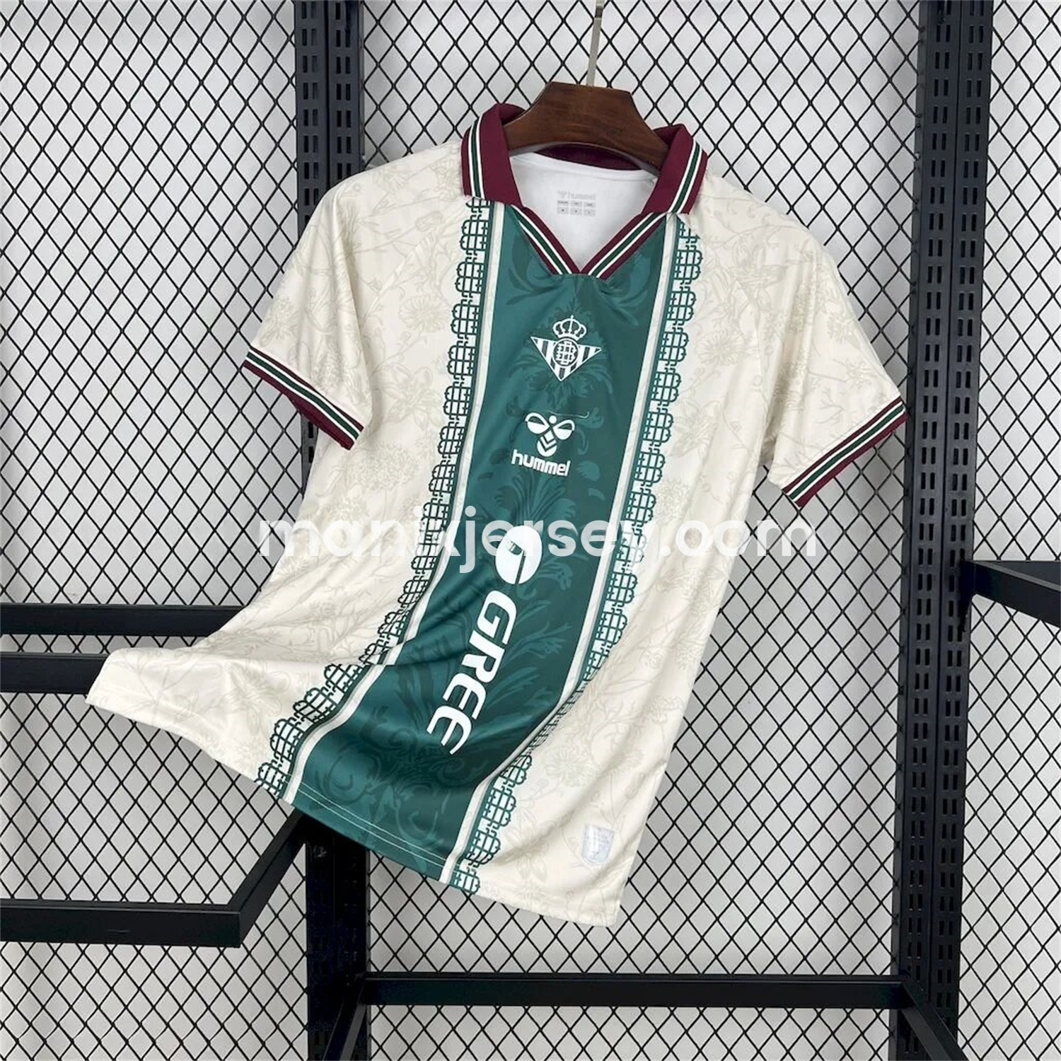 Real Betis 25-26 Green Vertical Stripes with White Flower Pattern Special Jersey - Fans Version - JerseysGala