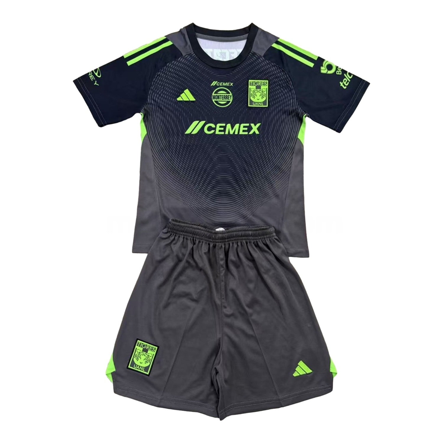 Tigres UANL 25-26 Grey Black Goalkeeper Kids Kit - JerseysGala