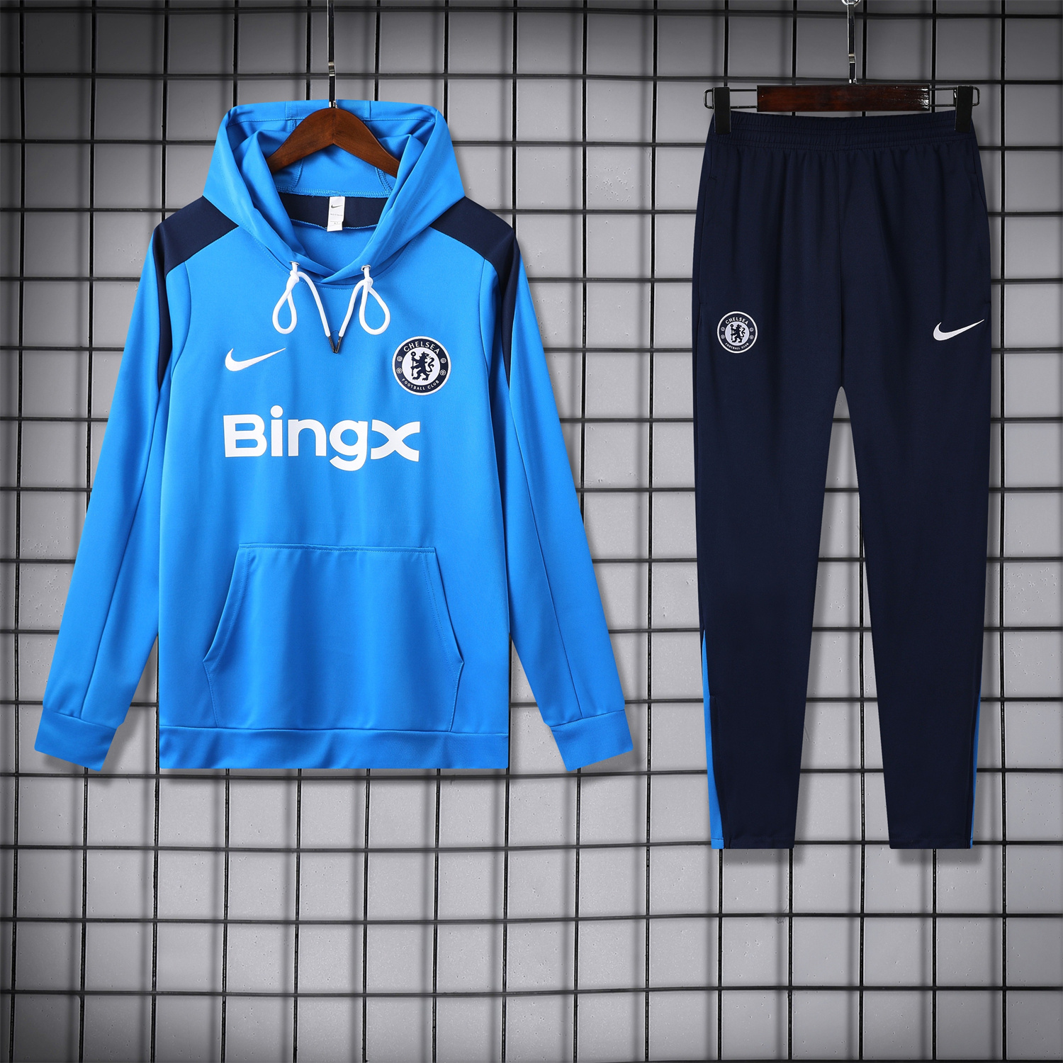 C.H.E.L.S.E.A 24-25 Training Hoodie Set - Blue Hoodie and Deep Blue Pants - JerseysGala