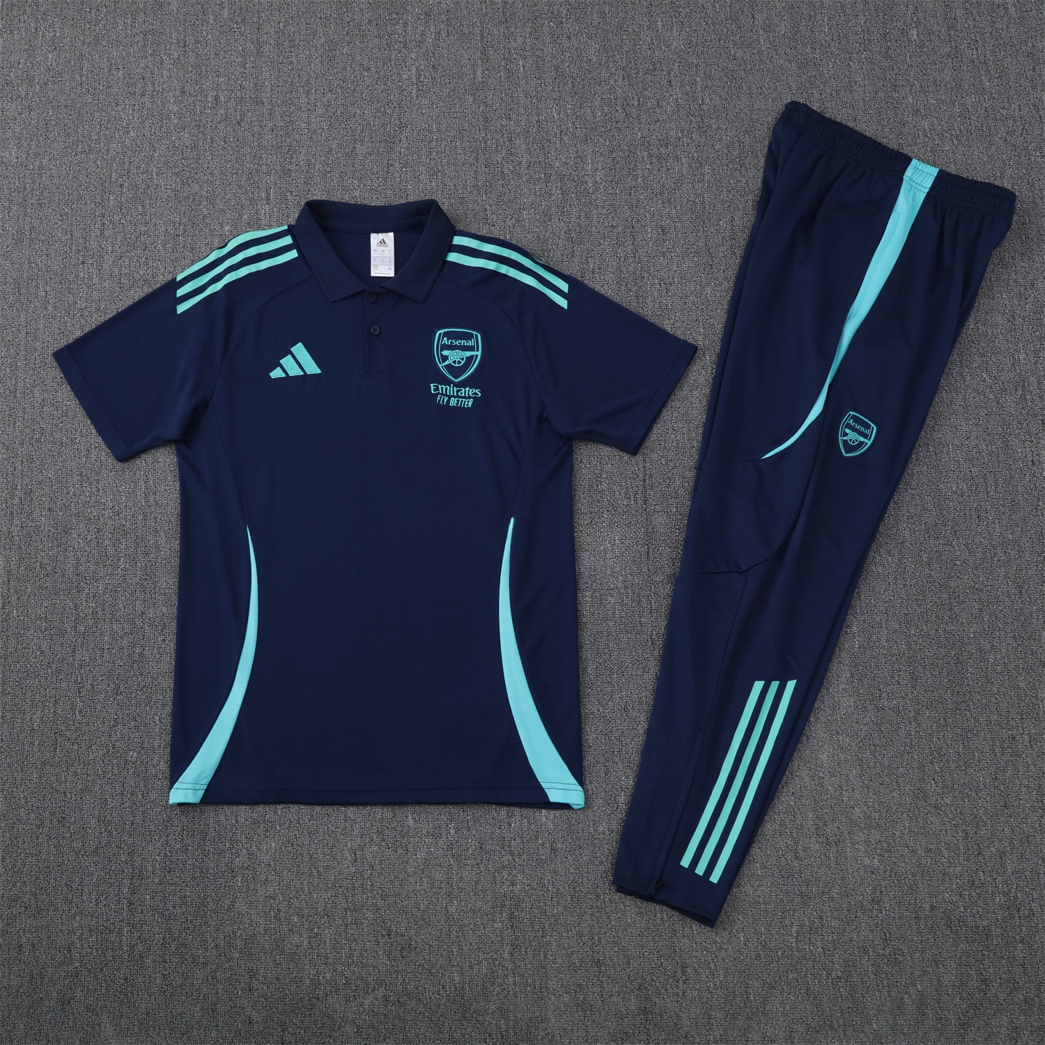 Arsenal 25-26 POLO Short-Sleeve Training Set - Deep Blue Top and Pants - JerseysGala