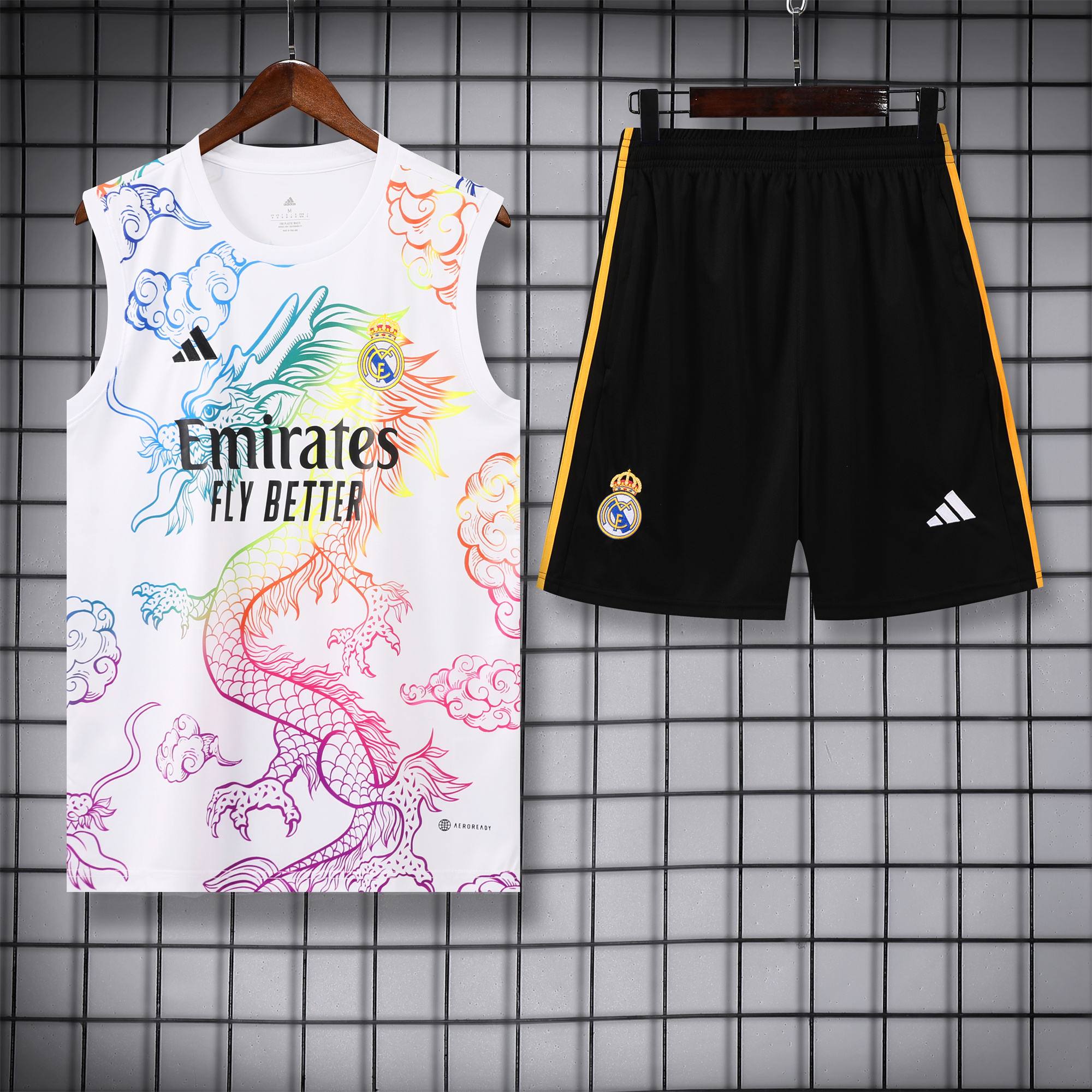 Real Madrid 24-25 Vest Training Set - White Dragon - JerseysGala