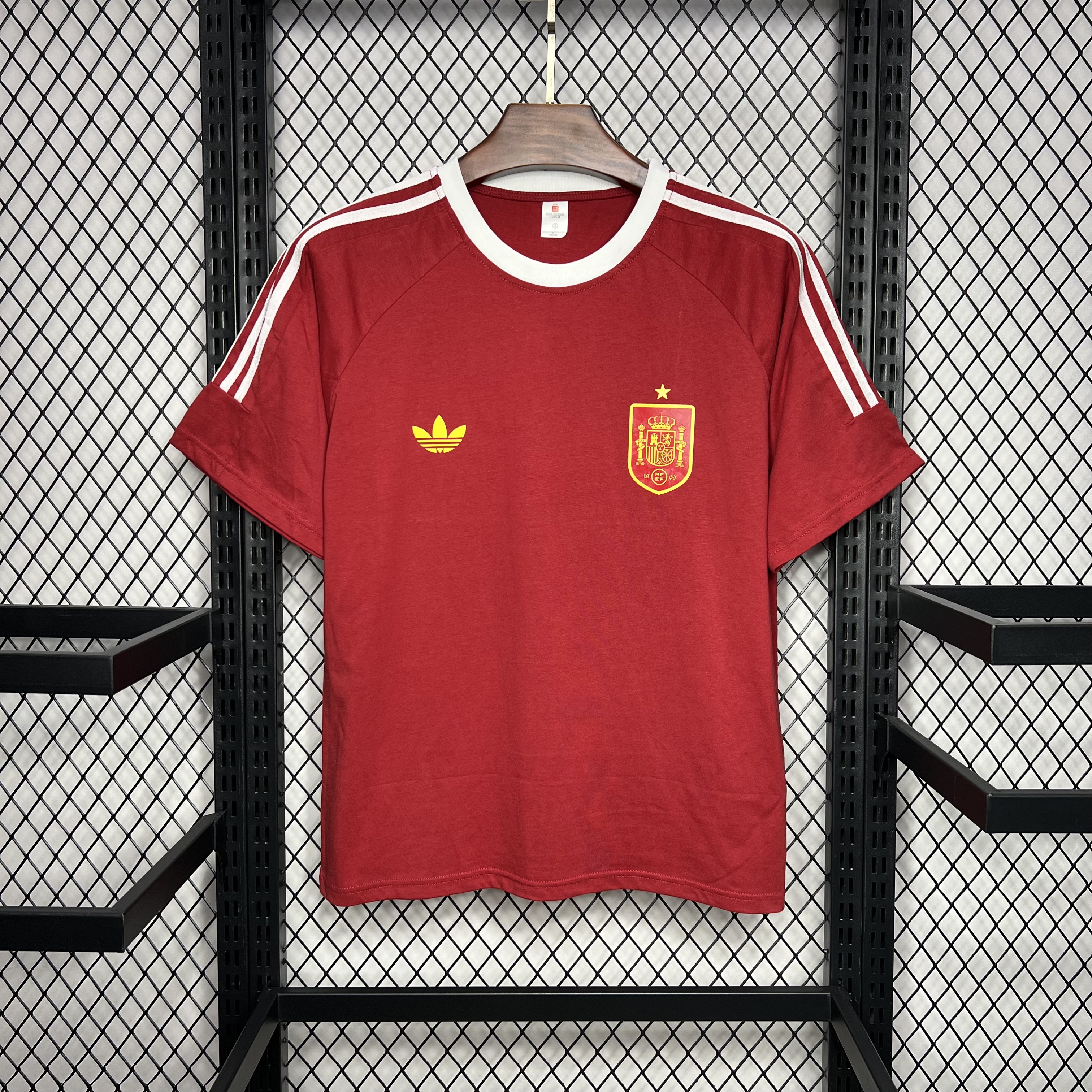 Spain 2024 Euro Red Retro Style Jersey - Fans Version - JerseysGala
