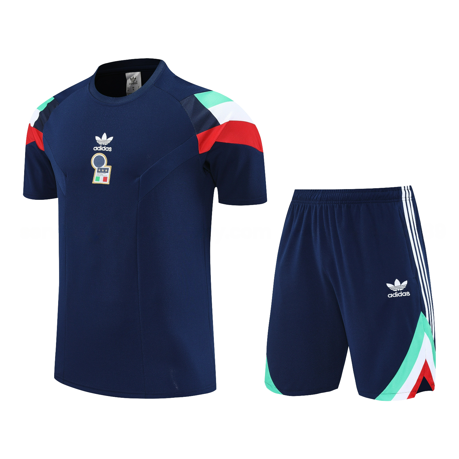 Italy 25-26 Short-Sleeve Training Set - BlueTop & Blue Shorts - JerseysGala