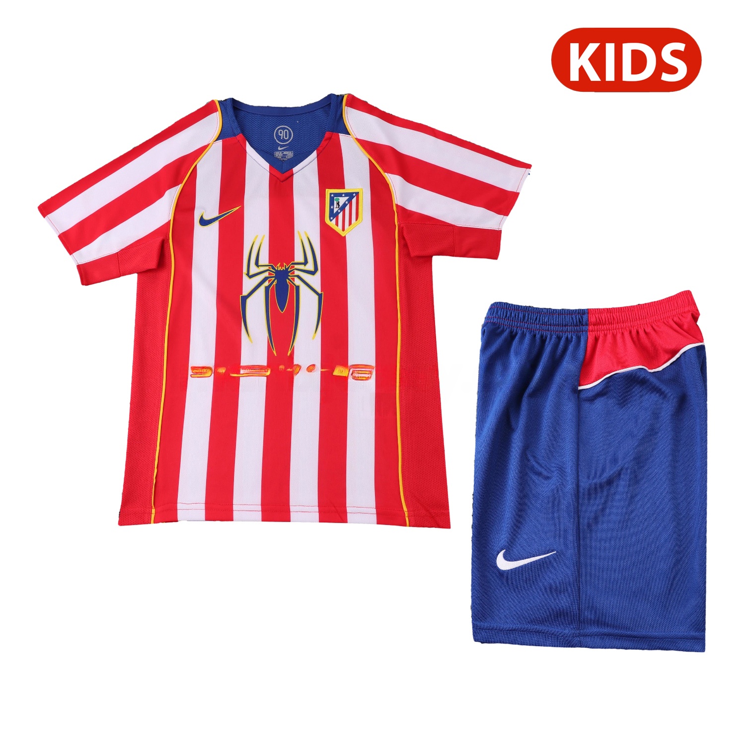Retro Atletico Madrid 2004-05 Home S.p.i.d.e.r M.a.n Special Kids Kit - JerseysGala