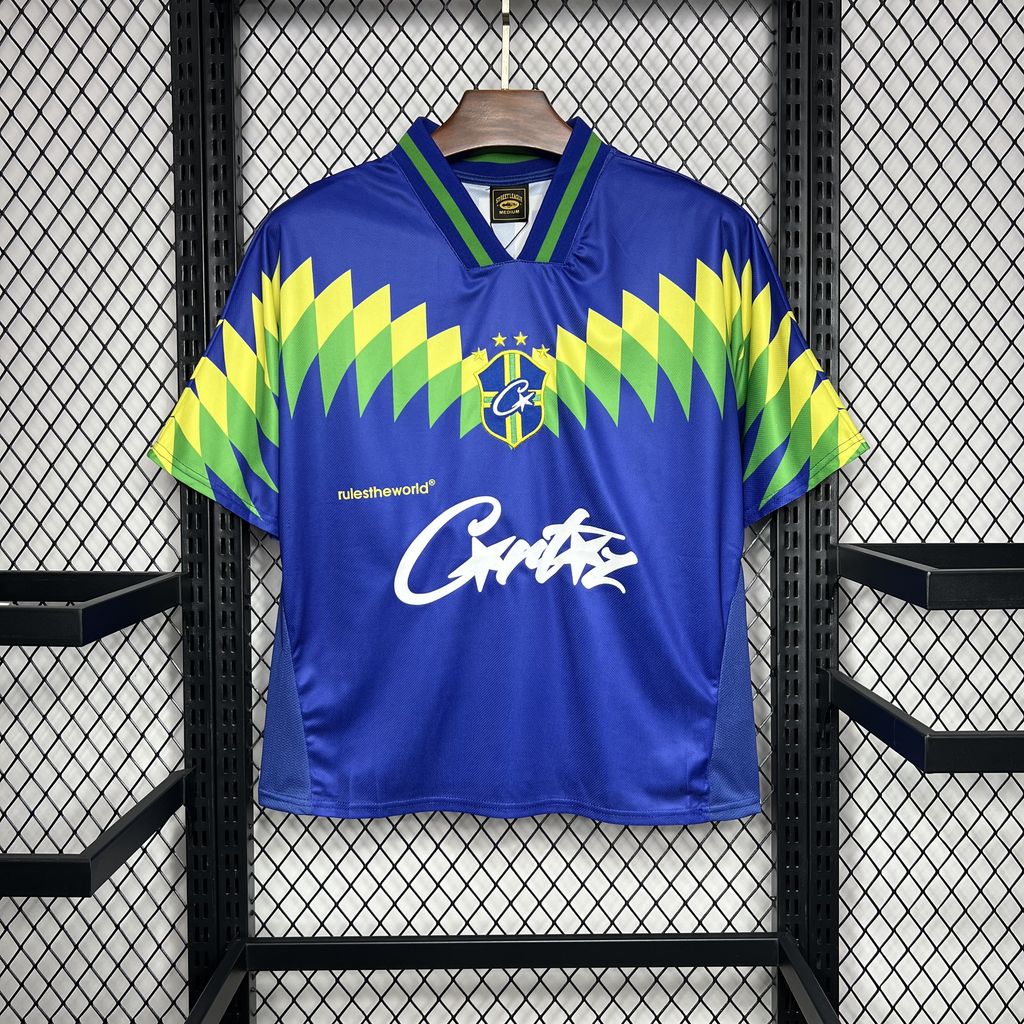 Corteiz x Retro Brazil 1995 Away Jersey - with RTW 18 print - JerseysGala