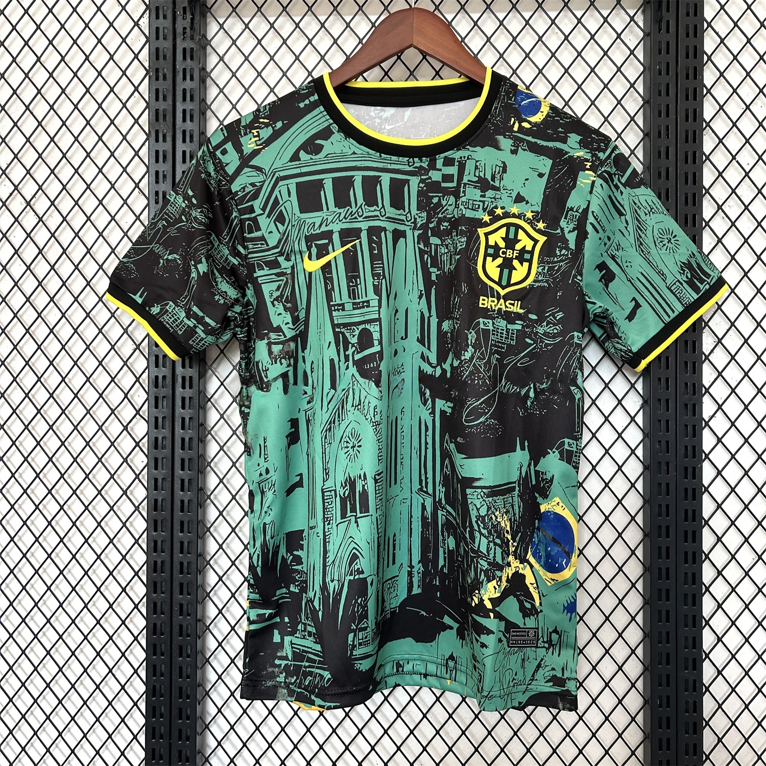 Brazil 2024 Black and Green Church Jersey - Fans Version - JerseysGala