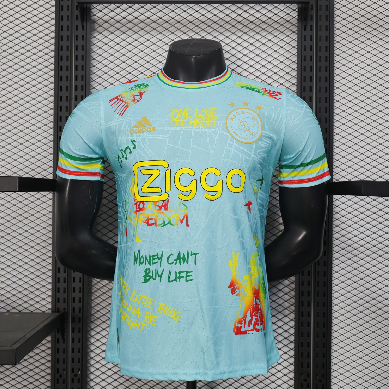 Ajax x B-O-B Marly 25-26 Light Blue Special Edition Jersey - Player Version - JerseysGala