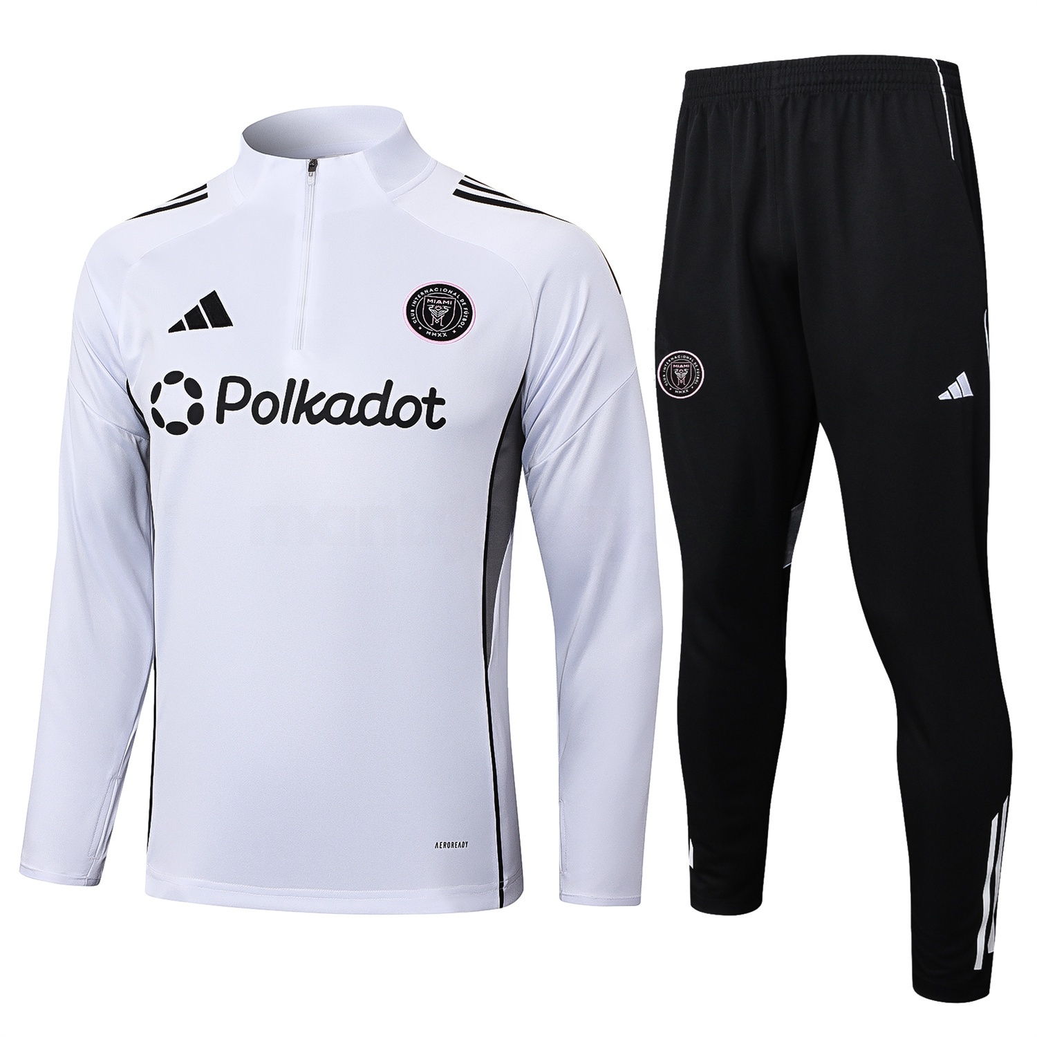 INT M.A.M 25-26 Long Sleeves Training Set - White Top & Black Pants - JerseysGala