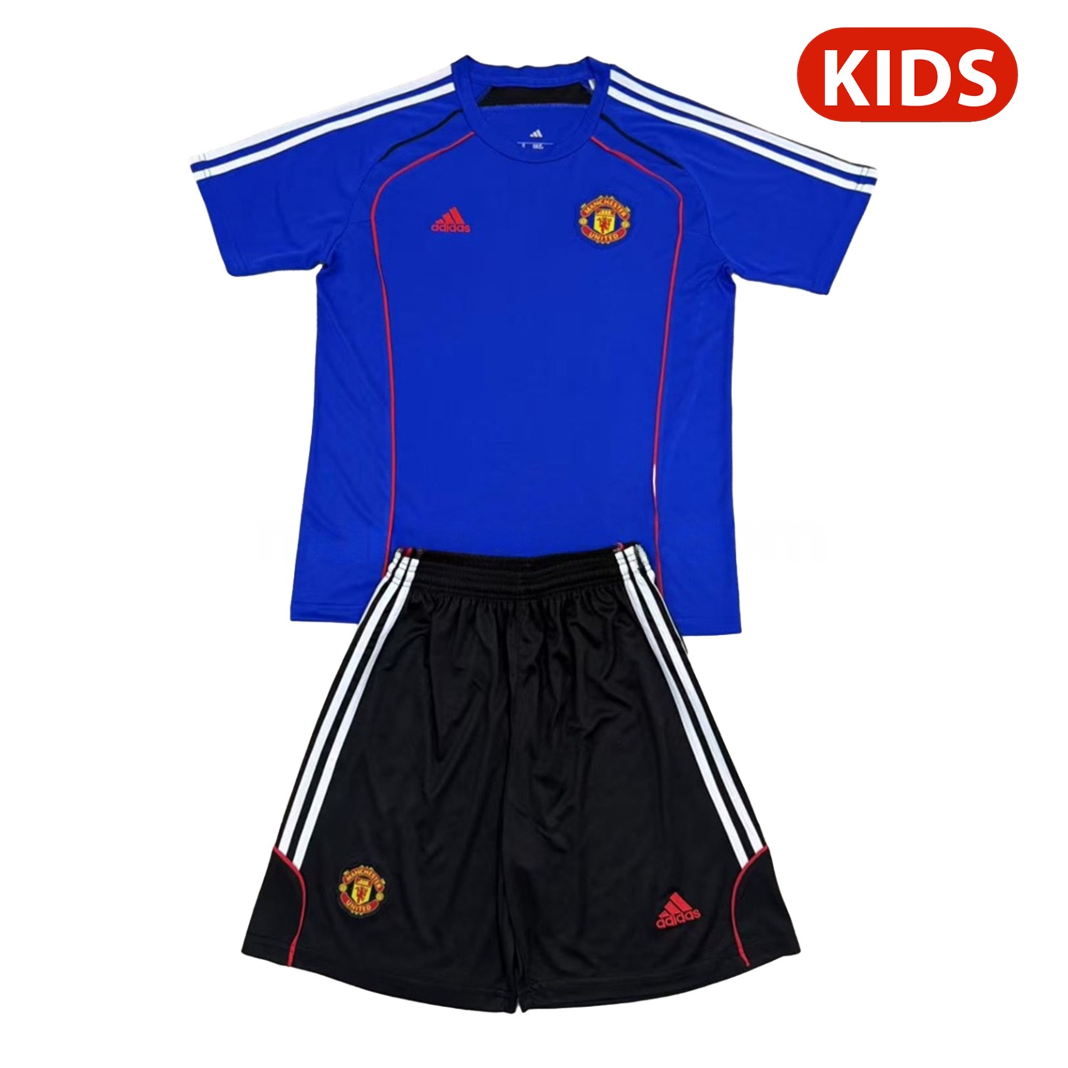 Manchester United 25-26 Urban Purtist Throwback Blue Kids Kit - JerseysGala