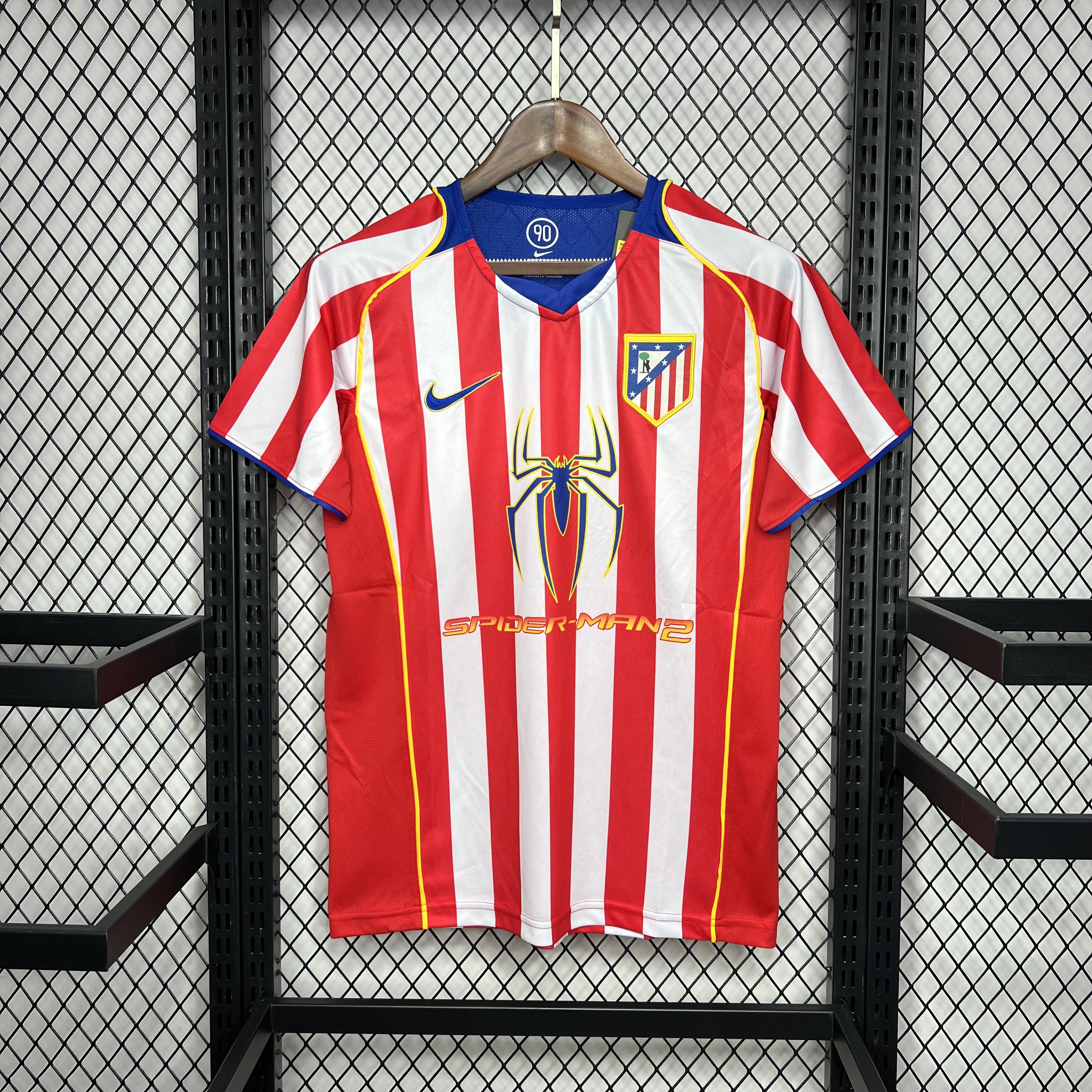 Retro Atletico Madrid 2004-05 Home Stadium Jersey - S.p.i.d.e.r M.a.n - JerseysGala