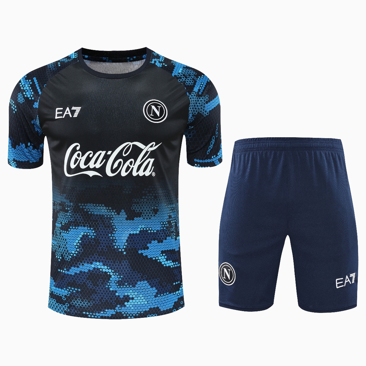 Napoli 24-25 Short-Sleeve Training Set - Blue Top & Shorts - JerseysGala