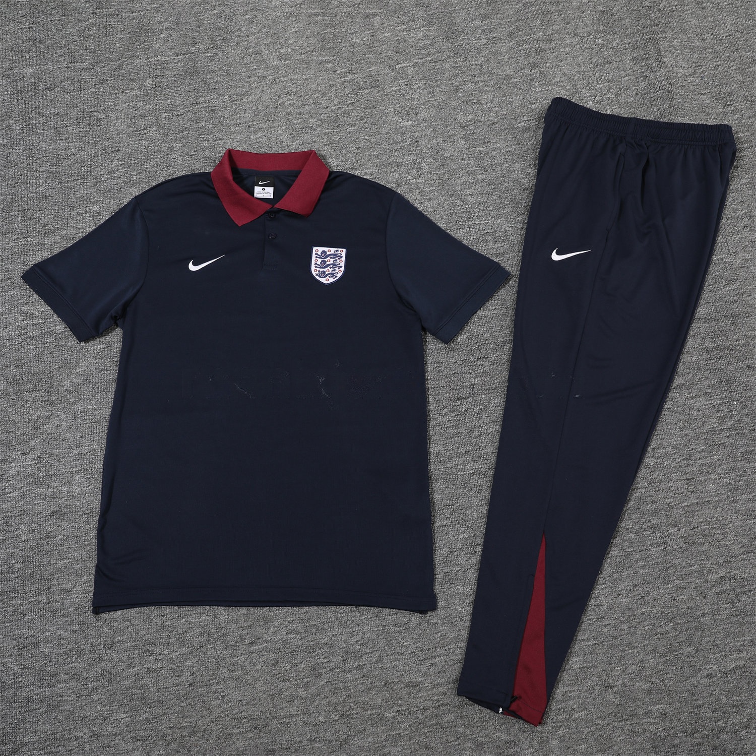 England 25-26 POLO Short-Sleeve Training Set - Deep Blue Top and Pants - JerseysGala