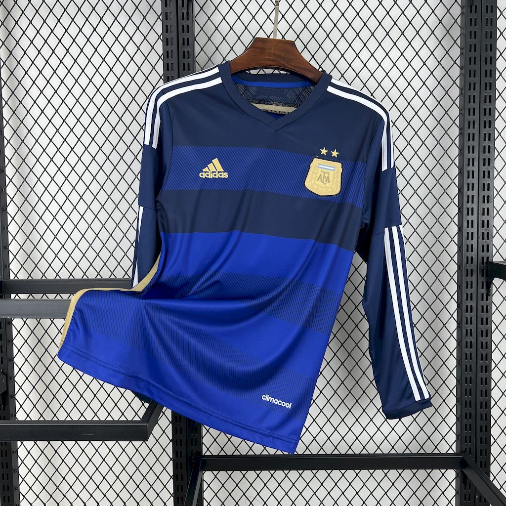 Retro Argentina 2014 Away Long Sleeves Jersey - JerseysGala