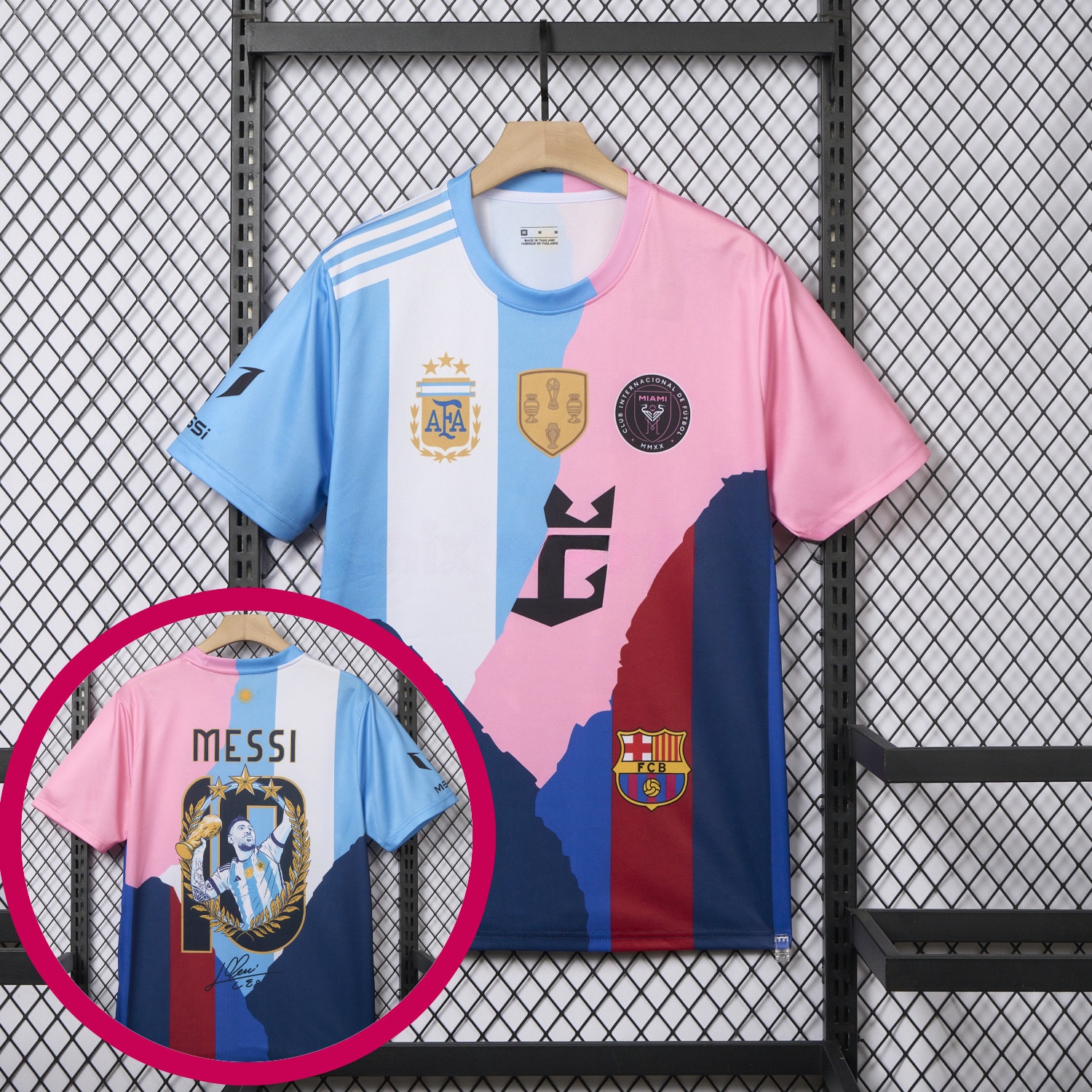 Messi Career Commemorative Jersey - Fans Version - Argentina INT M.A.M B.A.R.S.A - with 10 Special Font - JerseysGala