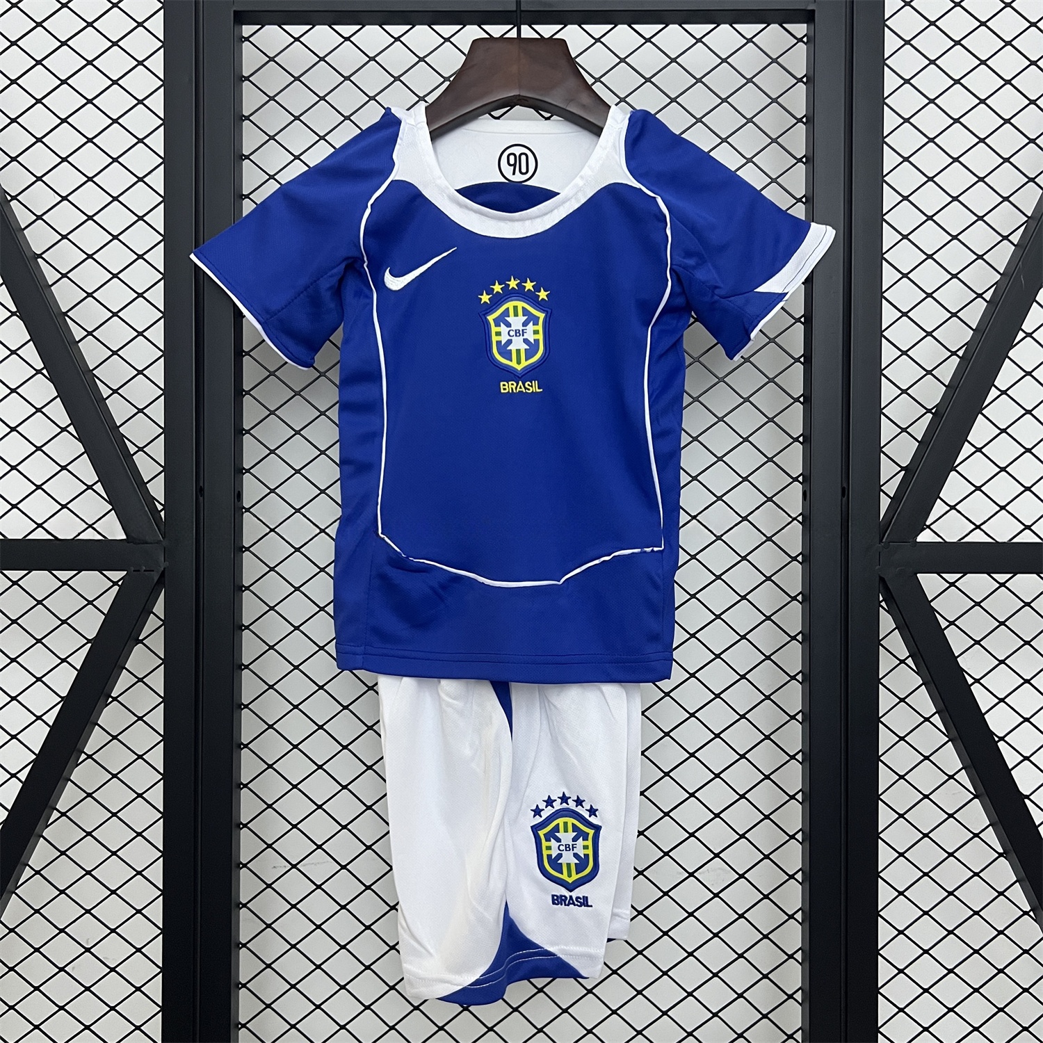 Retro Brazil 2004 Away Kids Kit - JerseysGala