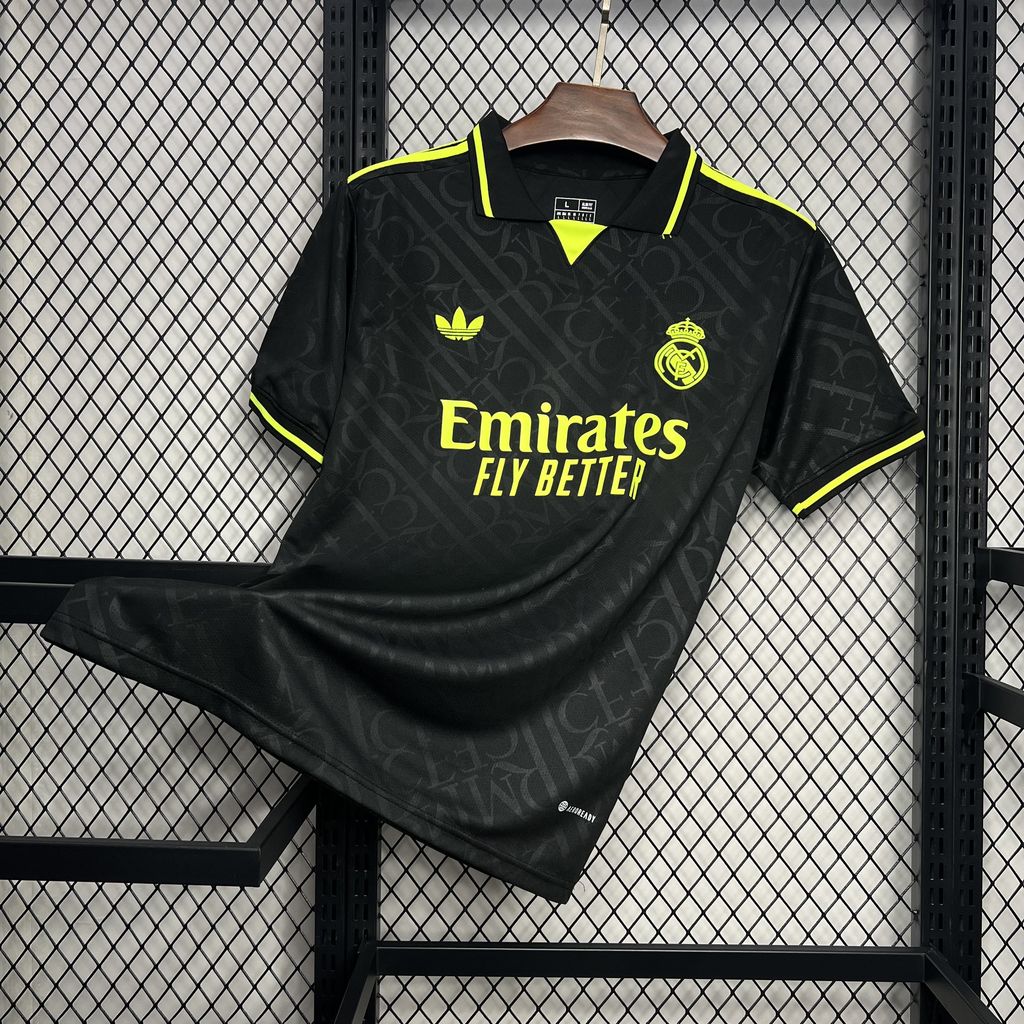 Real Madrid 24-25 Black and Fluorescent Green Jersey - Fans Version - JerseysGala