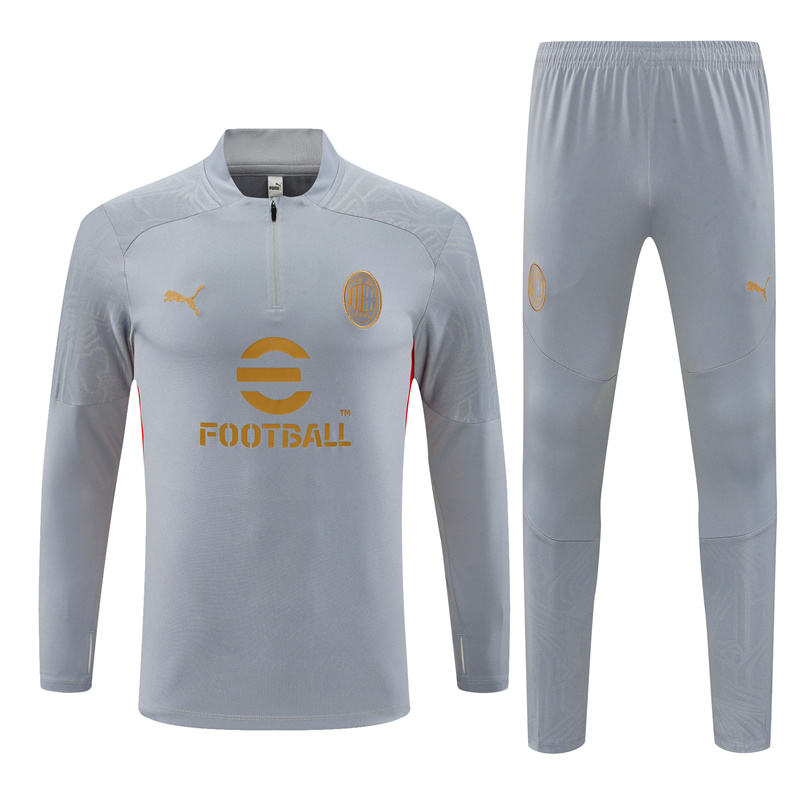 AC Milan 24-25 Long Sleeve Training Set - Grey - JerseysGala