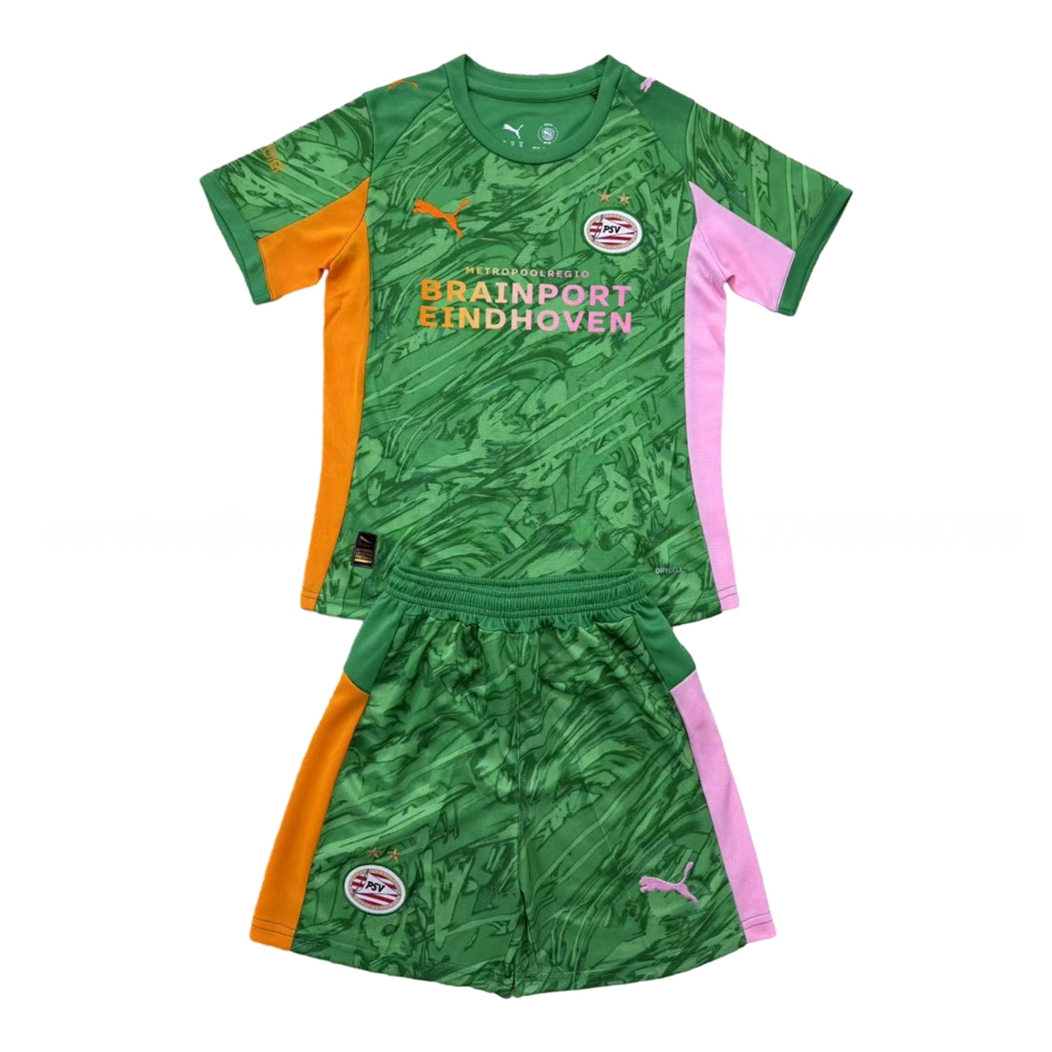 PSV Eindhoven 25-26 Green Goalkeeper Men's Adult Jersey Set - Fans Version - JerseysGala