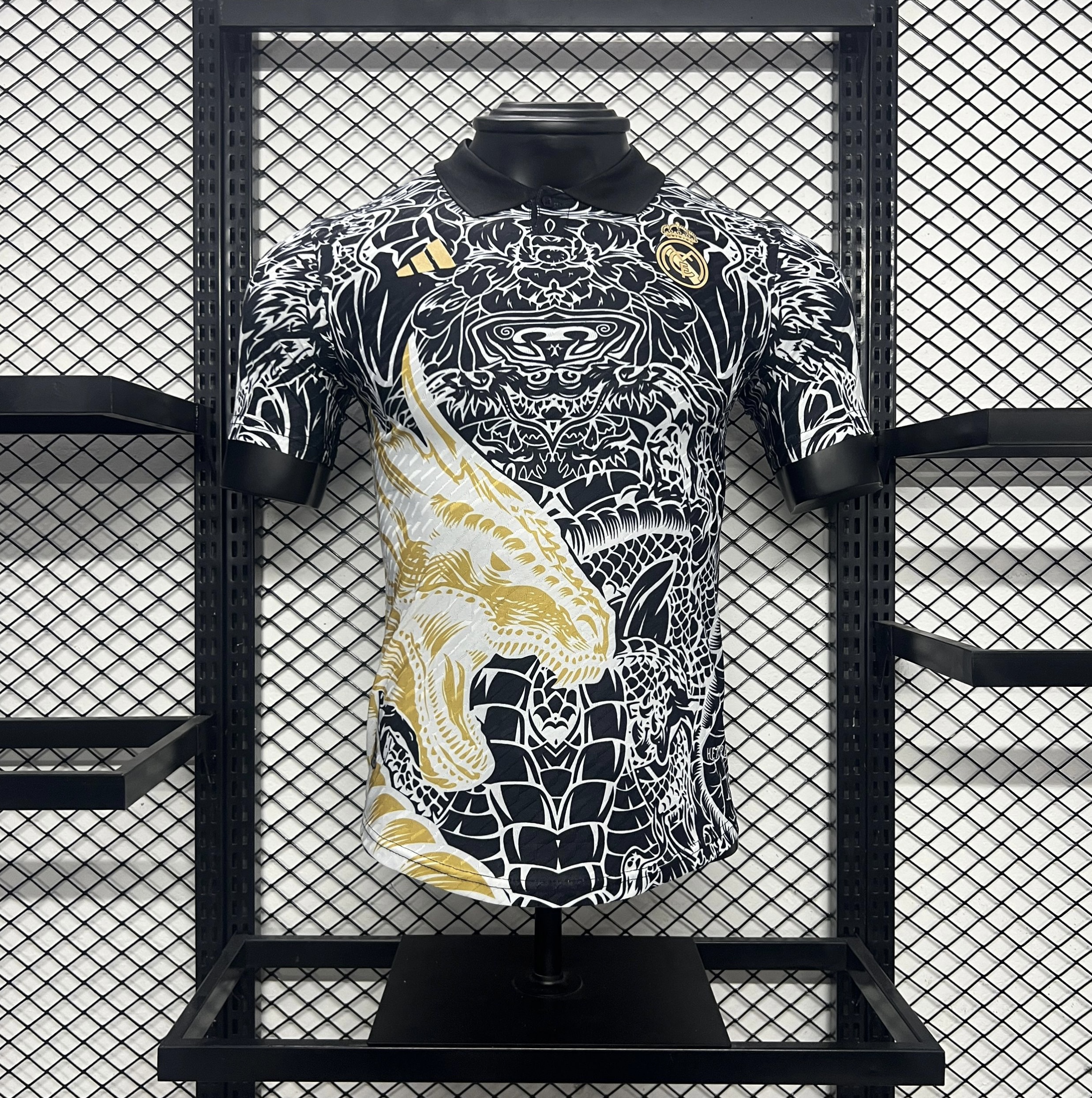 Real Madrid 24-25 White Dragon Special Edition Black Jersey - Player Version - JerseysGala